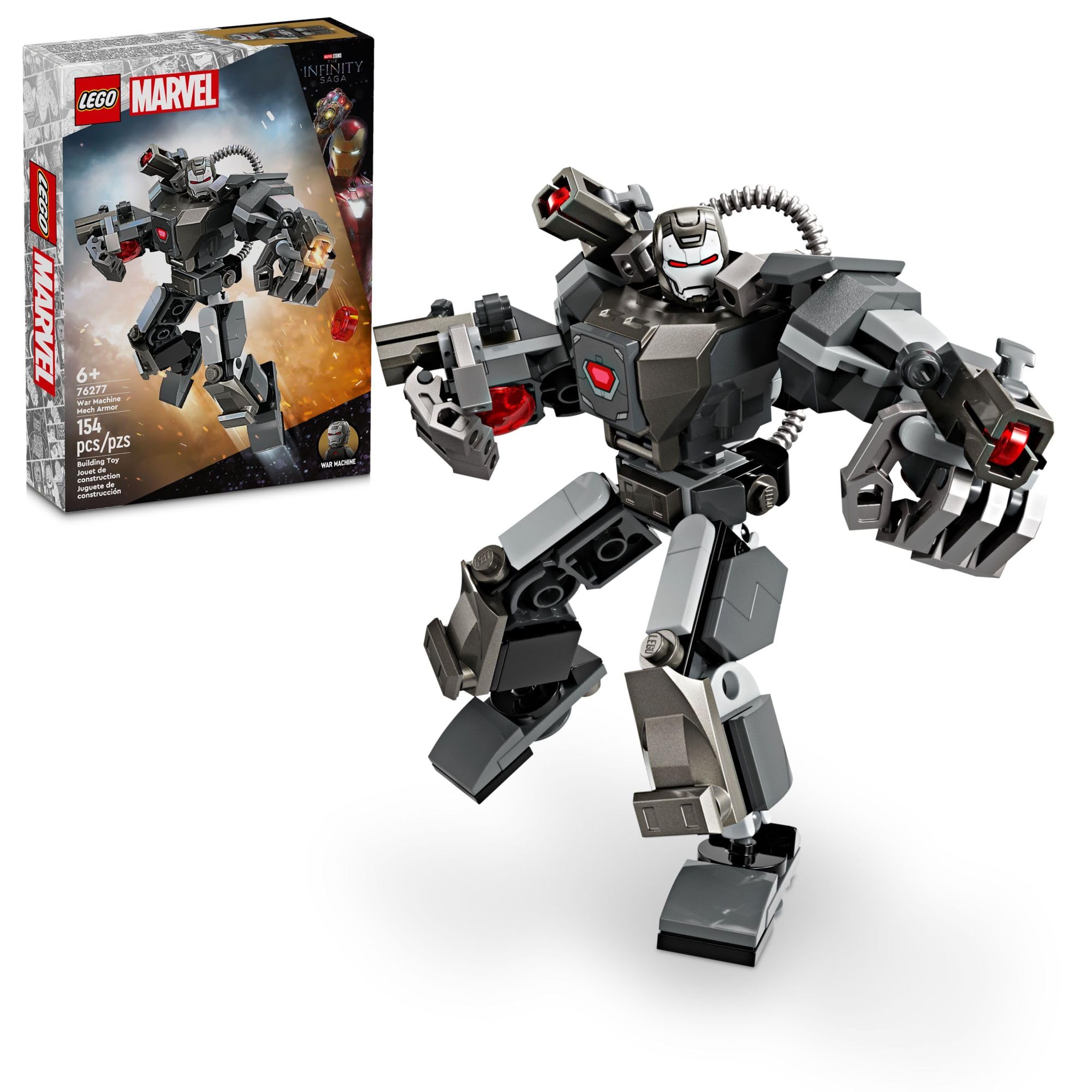 LEGO Marvel War Machine Mech Armor Building Set - 76277 | Buildable Action Figure Toy with 3 Stud Shooters | MCU Collectible for Kids Ages 6+ | Perfect Gift for Marvel Fans | Great for Playtime, Display & Superhero Role-Playing