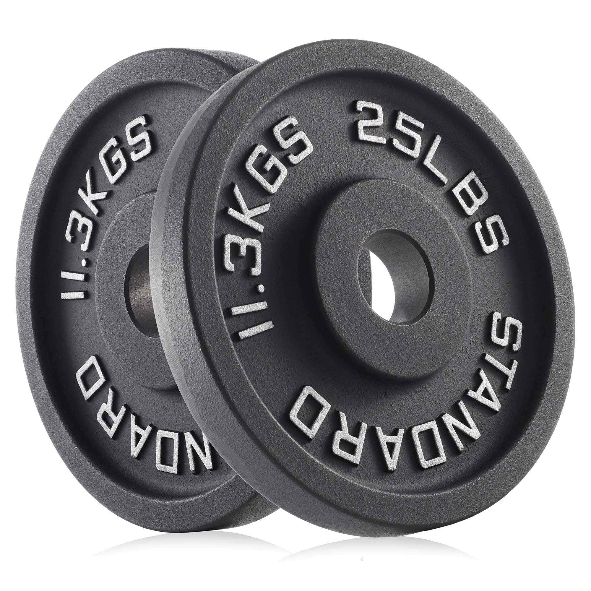 Olympic 2-inch Cast Iron Weight Plates - Set of 2 for Strength Training & Home Gym Workouts | Perfect for Weightlifting, CrossFit & Powerlifting Exercises