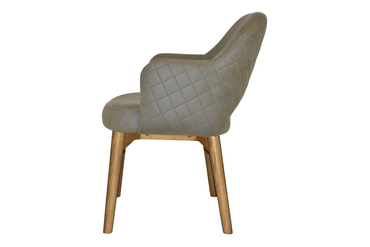 EZ Hospitality Cairo Indoor Armchair with Light Oak Timber Base - 4-Leg Modern Dining Chair for Living Room, Bedroom & Office