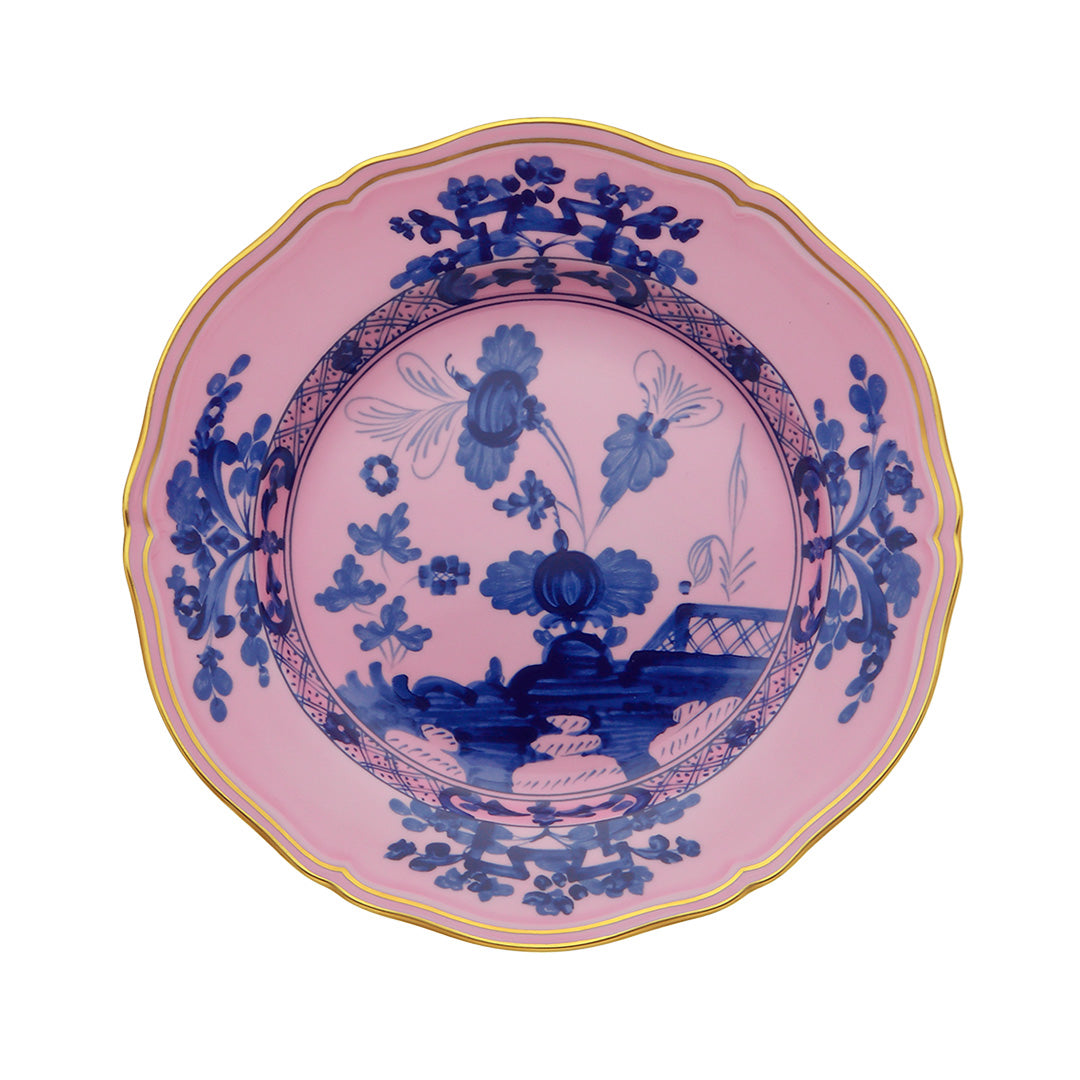 Oriente Italiano Dessert Plate - Elegant Azalea Floral Design Porcelain Appetizer Plate for Cake, Pastry, Cheese - Perfect for Afternoon Tea, Wedding, Birthday Party Decor