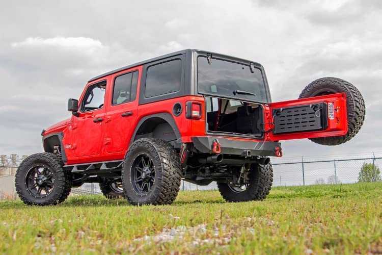 Rough Country Folding Rear Tailgate Table for Jeep Wrangler JL & Unlimited (2018-2024) | Heavy Duty Camping Gear | Perfect for Outdoor Cooking, Picnics & Tailgating