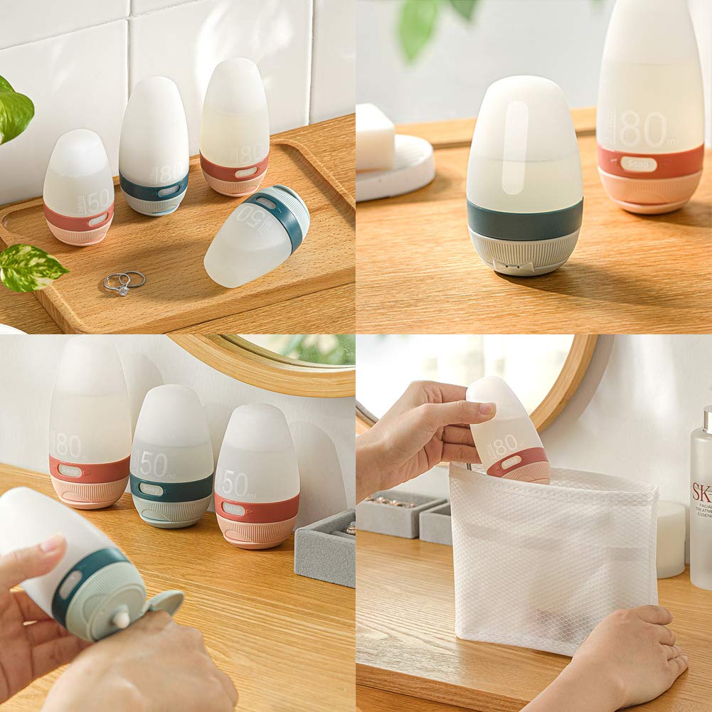 **Leak-Proof Silicone Travel Bottles (2-Pack, 2.7oz/80ml) – Refillable Squeezable Toiletry Containers for Shampoo, Lotion & Soap – Perfect for Air Travel, Gym & Vacation Essentials**
