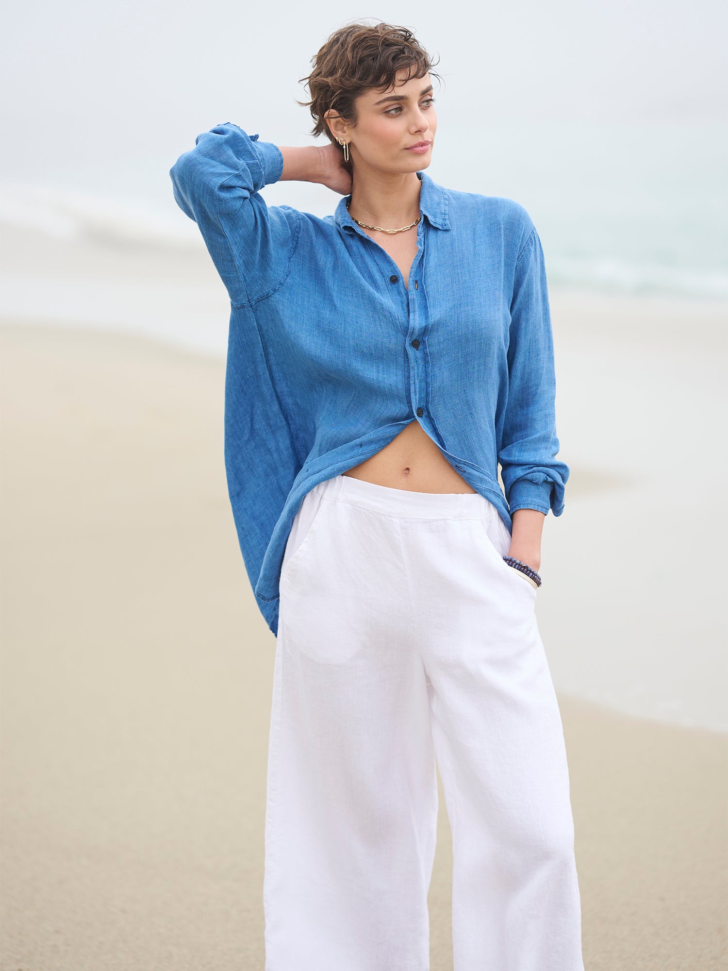 Alana Linen Shirt for Women - Breathable & Comfortable Linen Blouse - Casual Summer Tops for Outdoors, Office & Vacation Wear