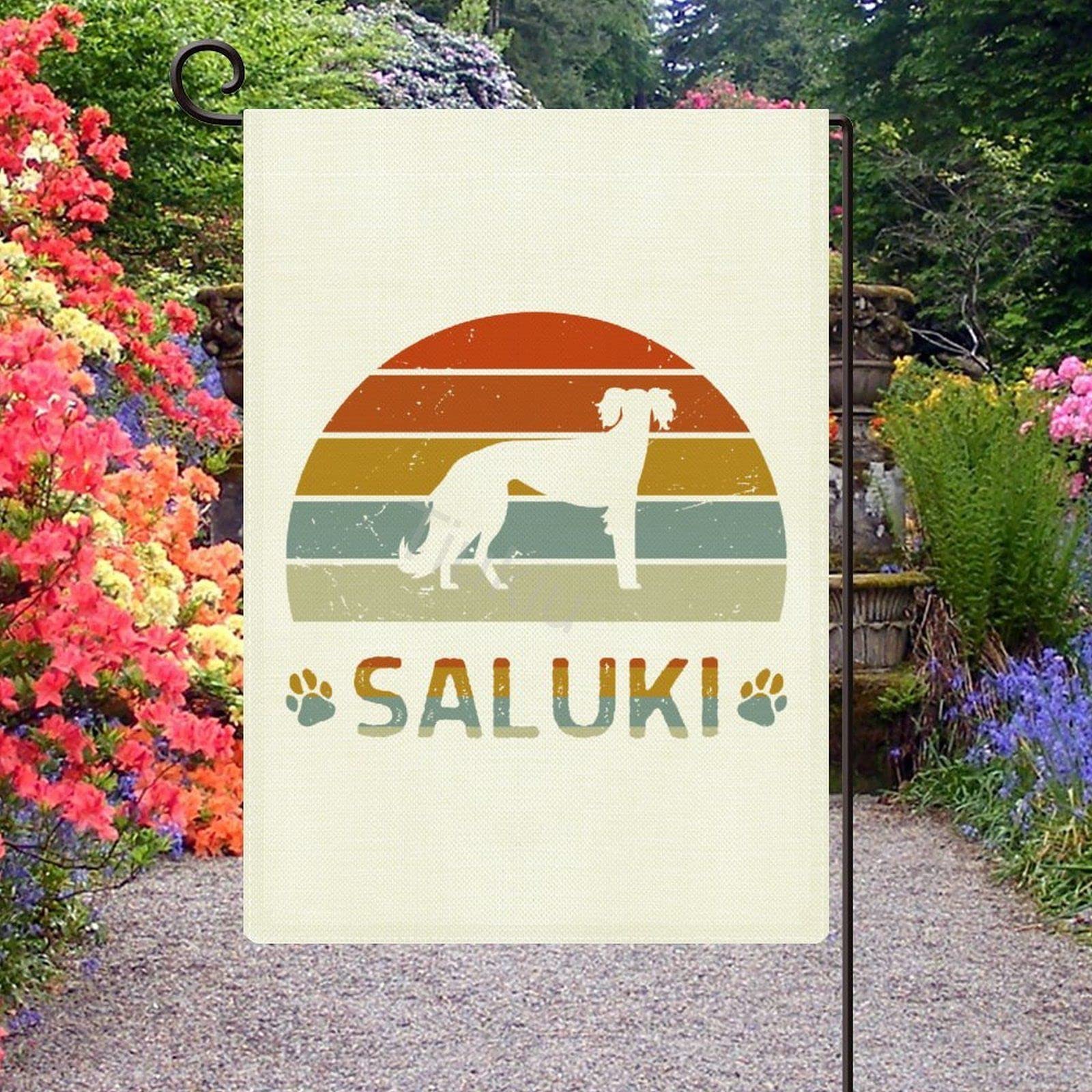 Love My Saluki Double-Sided Garden Flag 12x18 Inches - Vertical Welcome Flag for Yard, Lawn & Home Decor | Spring Outdoor Farmhouse Decoration | Perfect for Front Porch, Garden & Seasonal Displays