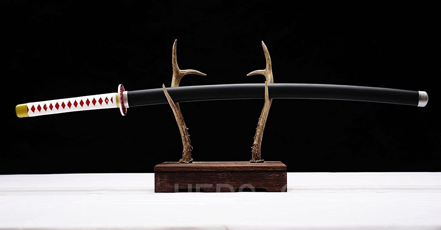 Handmade Demon Slayer Katana Sword - 1060 Carbon Steel Full Tang Samurai Sword with Sharp Blade | Japanese Anime Cosplay Weapon | Perfect for Collectors, Martial Arts Training & Anime Conventions