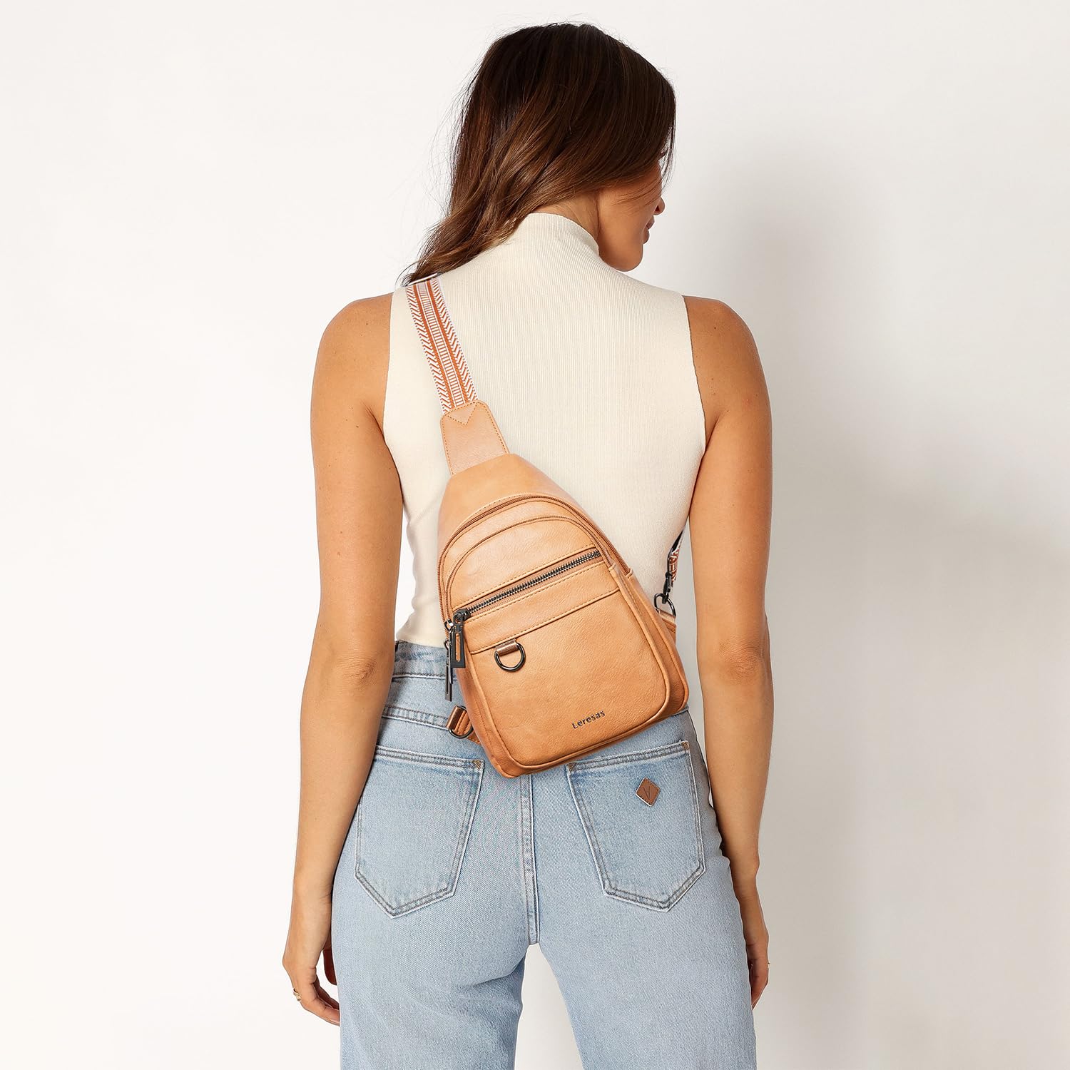 7L Vegan Leather Crossbody Sling Bag for Women & Men - Anti-Theft Fanny Pack, Shoulder Bag & Travel Backpack - Perfect for Gym, Hiking, Commuting & Daily Use