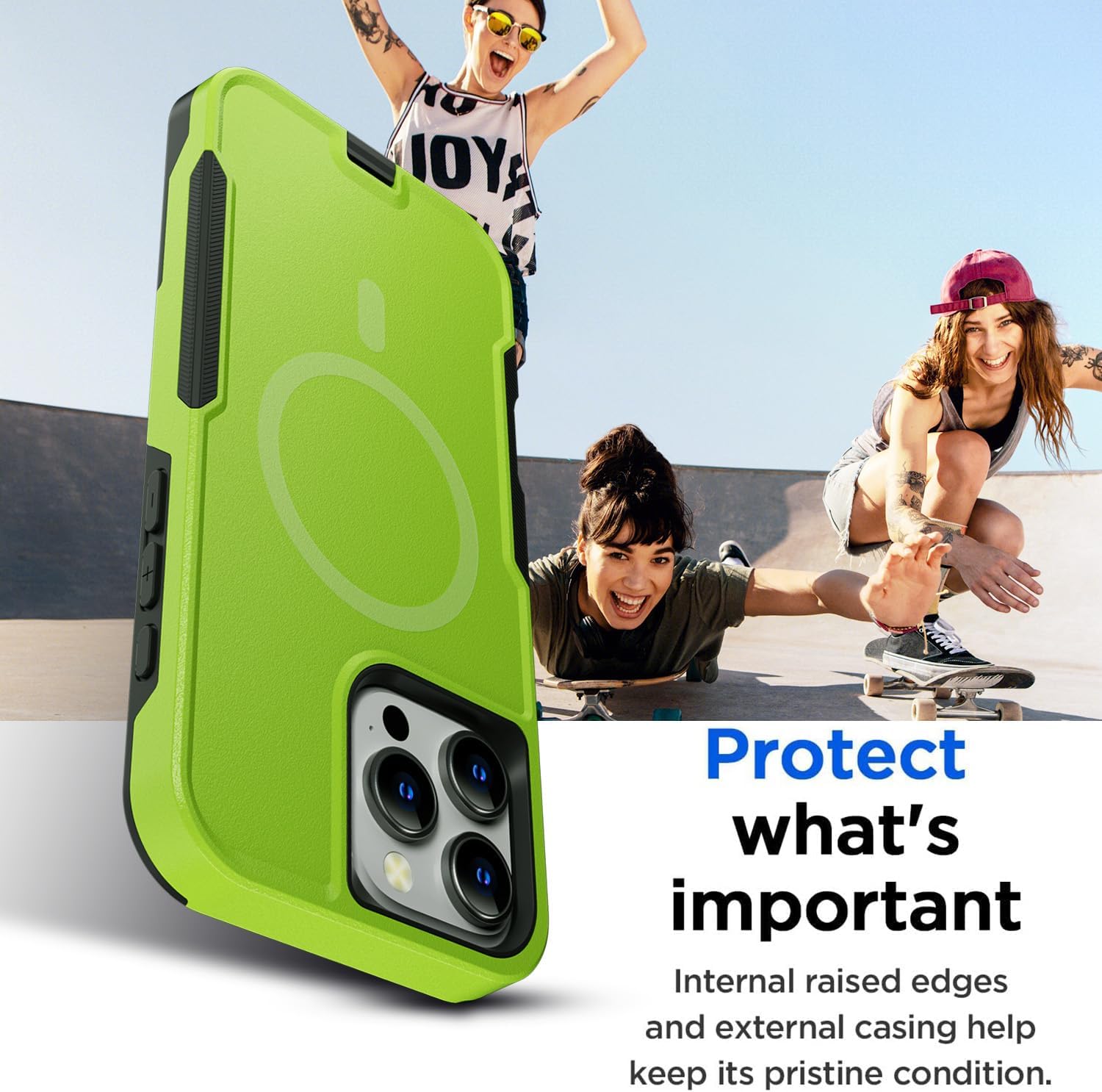 iPhone 16 Pro Case (6.3 Inch) - Magnetic Heavy Duty Drop Protection, Full Body Military Grade Shockproof Cover - Perfect for Outdoor Adventures & Daily Use