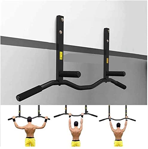 Wall Mounted Pull Up Bar for Home Gym - Heavy Duty Indoor Pull Up Bar with Non-Slip Grips & Multi-Position Adjustments - Perfect for Strength Training, Calisthenics & Home Workouts - Black