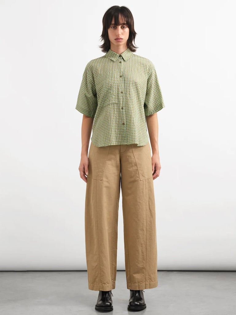 YMC Peggy Trousers for Women - High Waisted Linen Pants in Sand Color | Comfortable Summer Casual Pants for Office, Travel & Everyday Wear