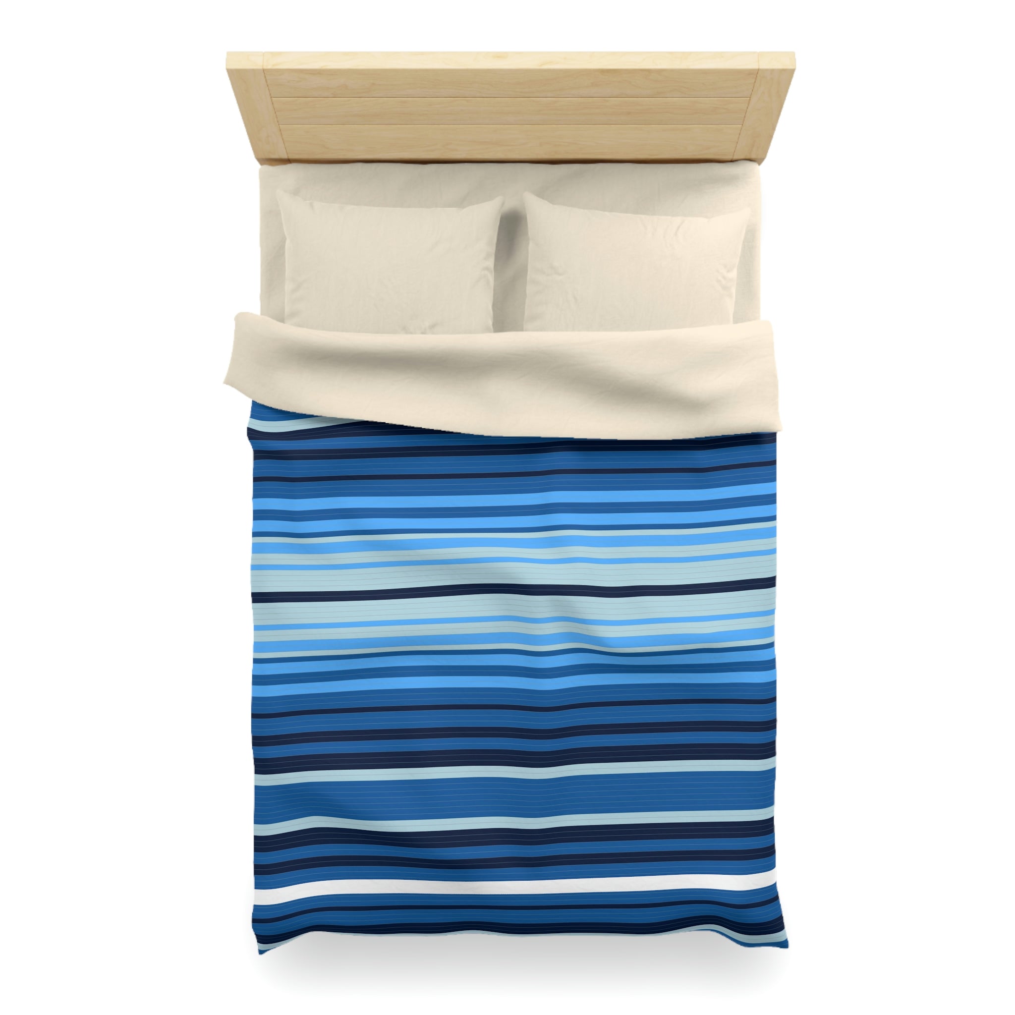 Sweetwater Striped Microfiber Duvet Cover Set - Soft Breathable Bedding Comforter Cover for All Seasons - Perfect for Master Bedroom, Guest Room & Dorm Decor