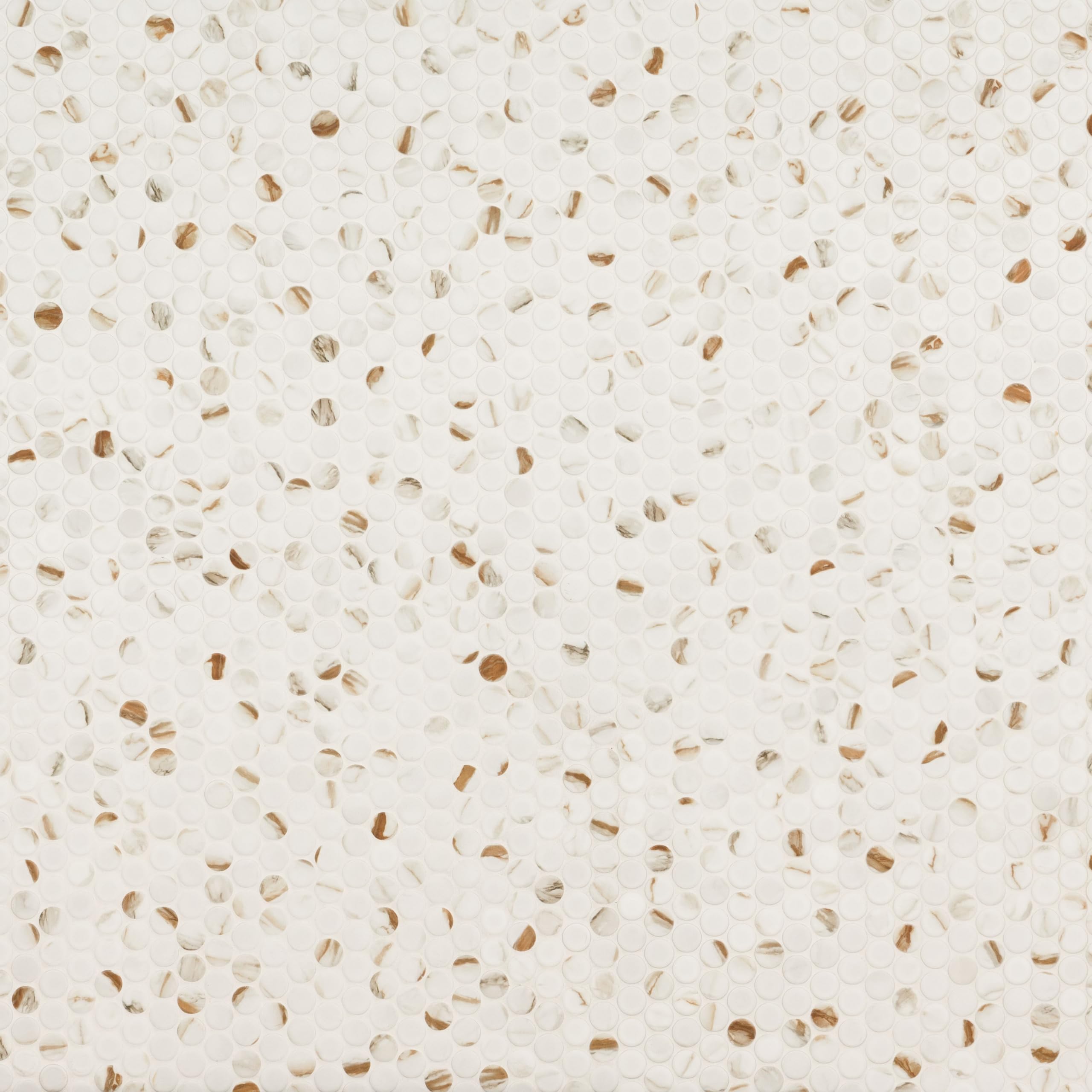 MSI Calacatta Gold 11x12 Inch Round Matte Porcelain Tile - Kitchen Backsplash, Bathroom Floor & Wall Tile, Shower Wall Mosaic - Premium Mesh-Mounted Ceramic Tiles for Modern Home Renovation