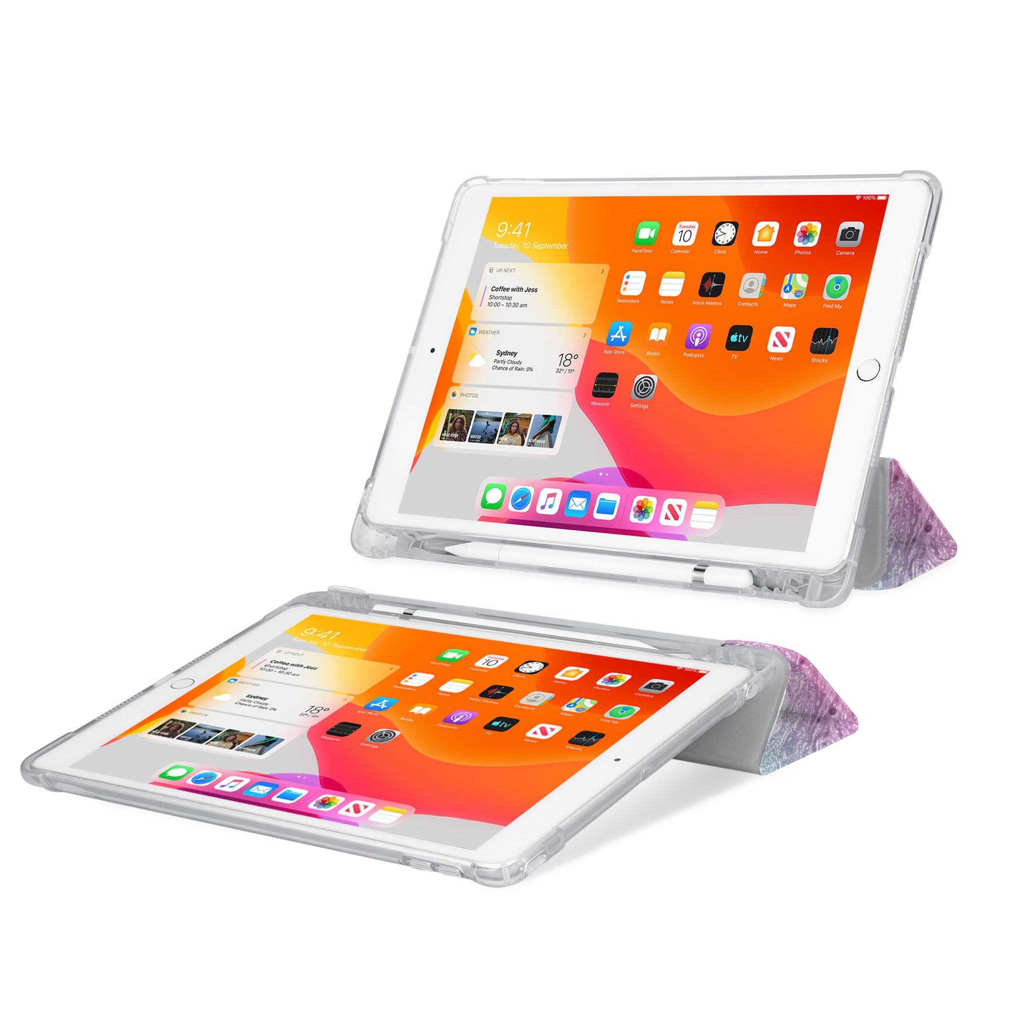 Premium iPad See-Through Case with Abstract Oil Painting Design - Slim Protective Cover for iPad Air/Pro, Perfect for Home, Office & Travel Use