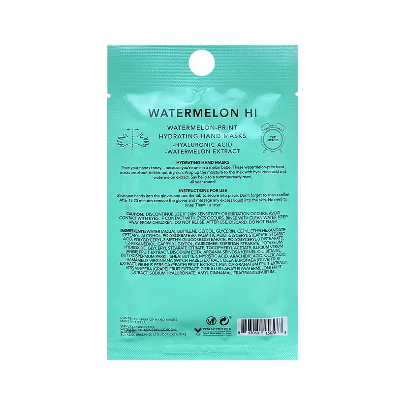 Holler & Glow Watermelon Hydrating Hand Mask - Moisturizing & Nourishing Gloves for Dry Skin Care - Perfect for Spa Night, Self-Care Routine & Gift Giving