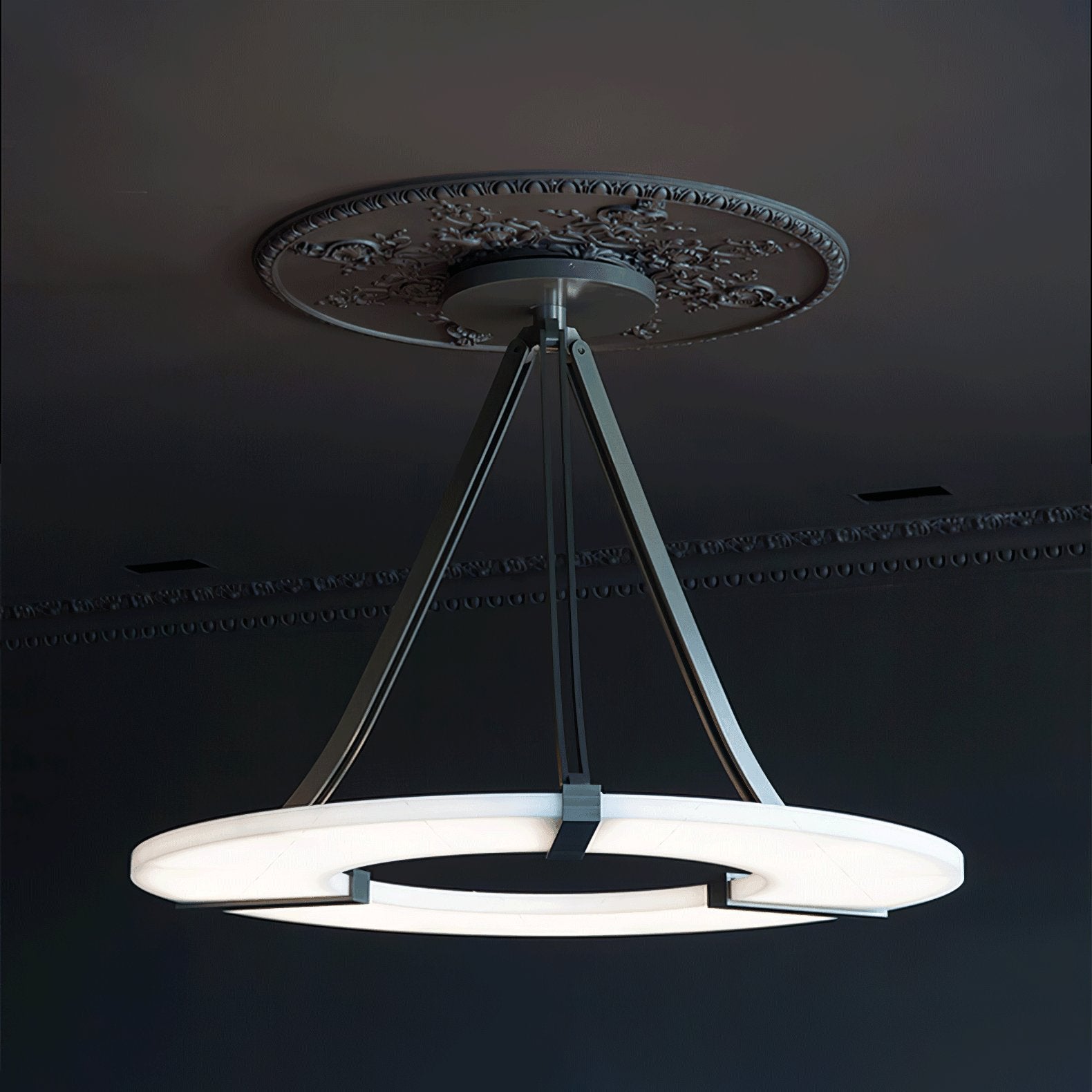 Alabaster Halo Pendant Light - Modern Minimalist Ceiling Fixture with Natural Stone Shade for Dining Room, Kitchen Island & Bedroom Lighting