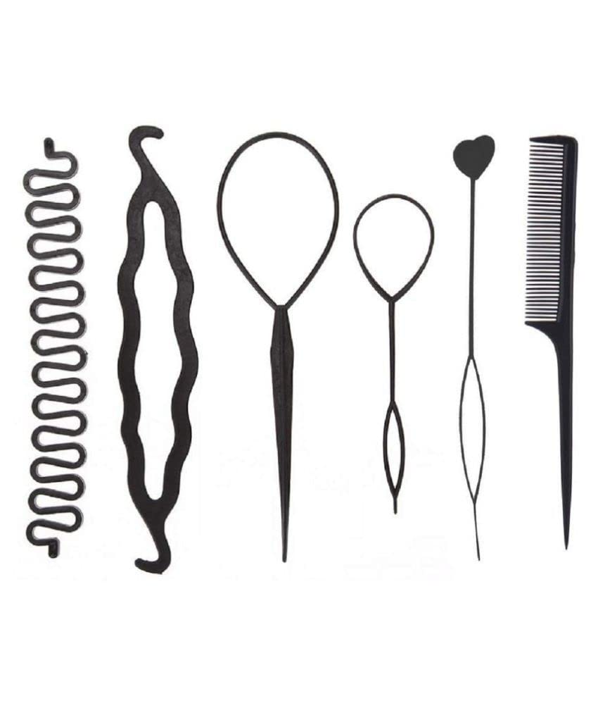 ASG Women's Hair Styling Kit - 6 Piece Hair Braiding Tools & Accessories for Girls & Women | Perfect for Home, Travel & Salon Styling