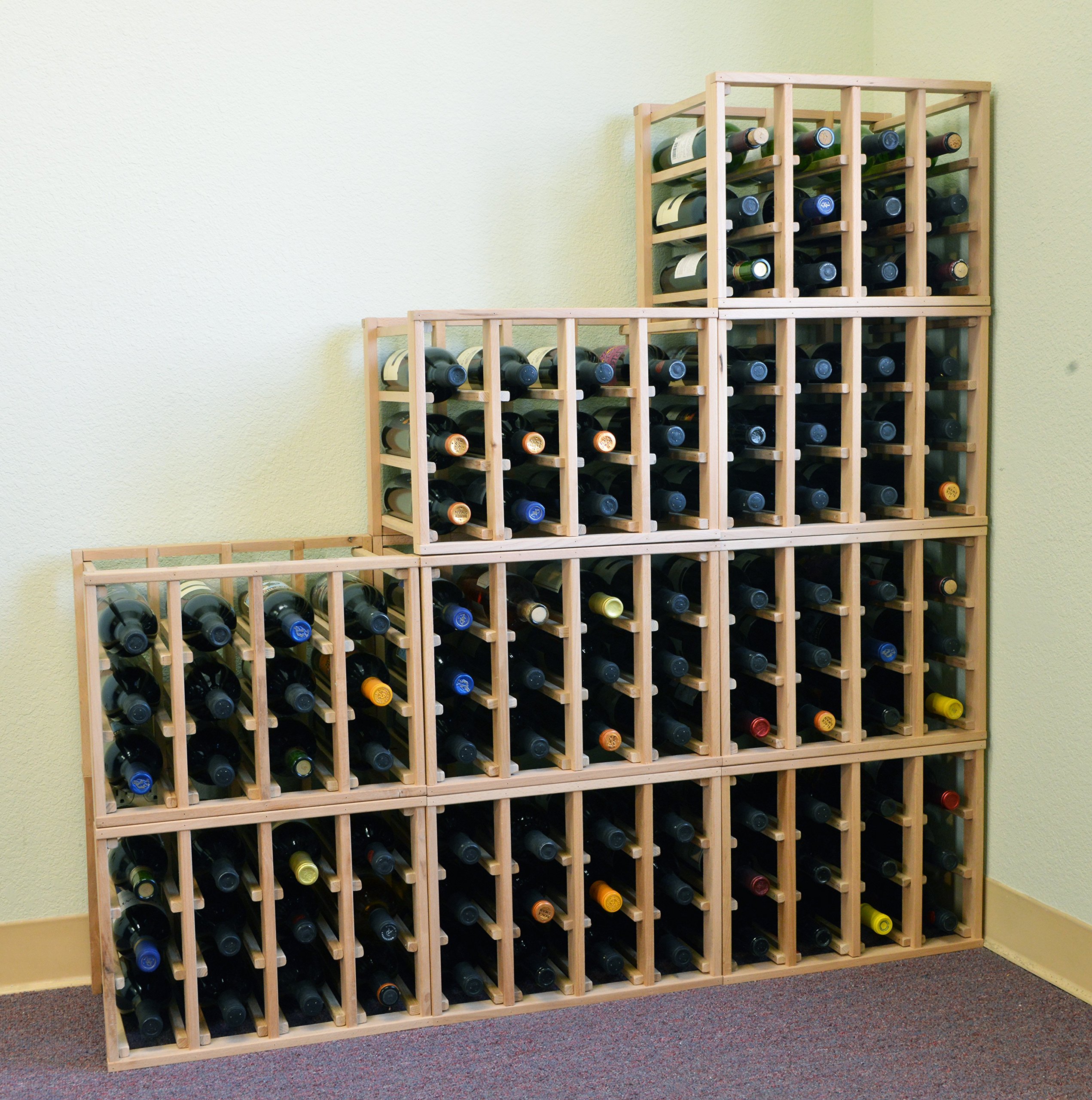 Modular Stackable Wine Rack - Holds 24 Bottles (Expandable to 96 Bottles) | Space-Saving Storage for Home Bars, Cellars & Restaurants