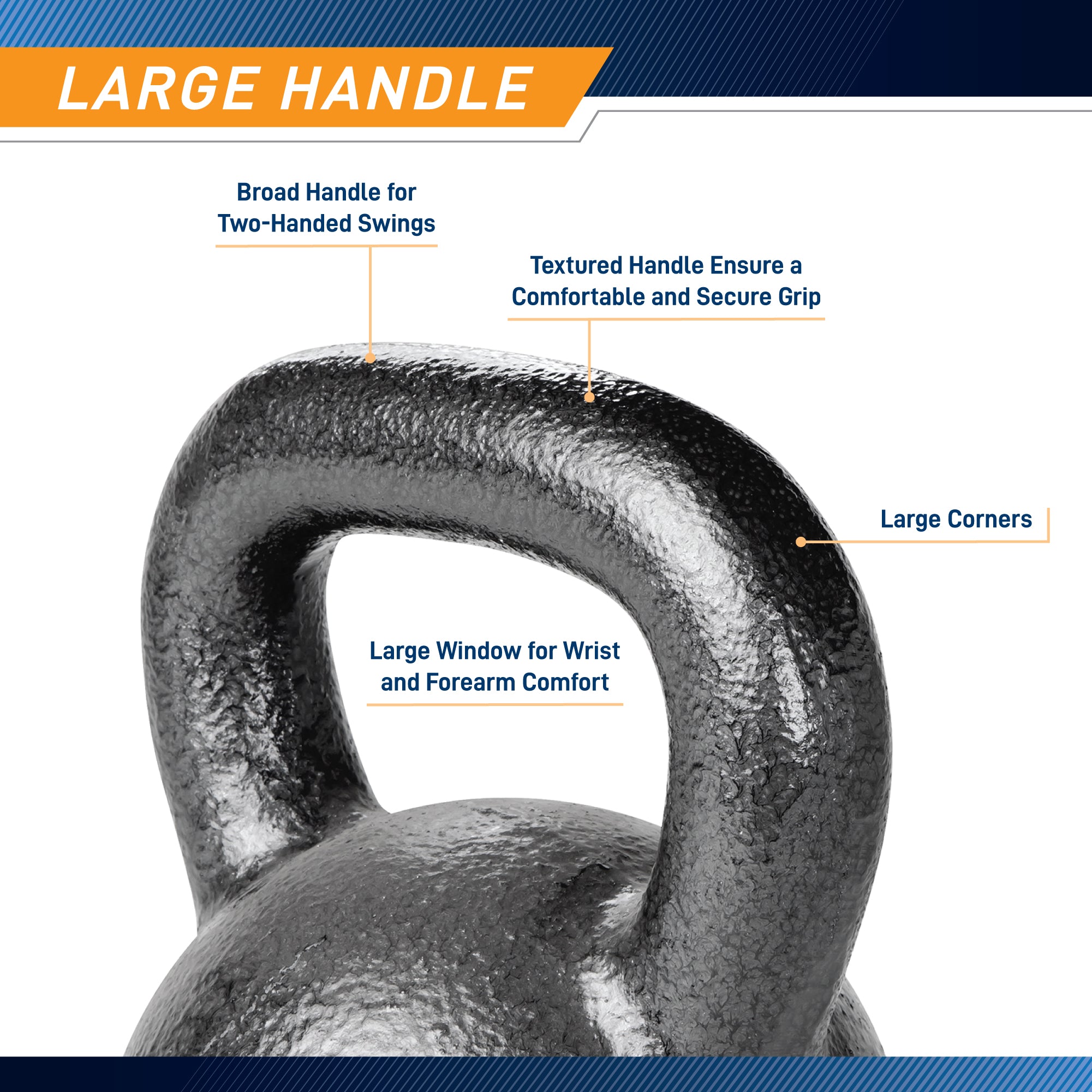 45lb Hammertone Kettlebell - Heavy Duty Cast Iron Kettle Bell for Strength Training, CrossFit, and Home Gym Workouts | Perfect for Weightlifting, HIIT, and Functional Fitness Exercises