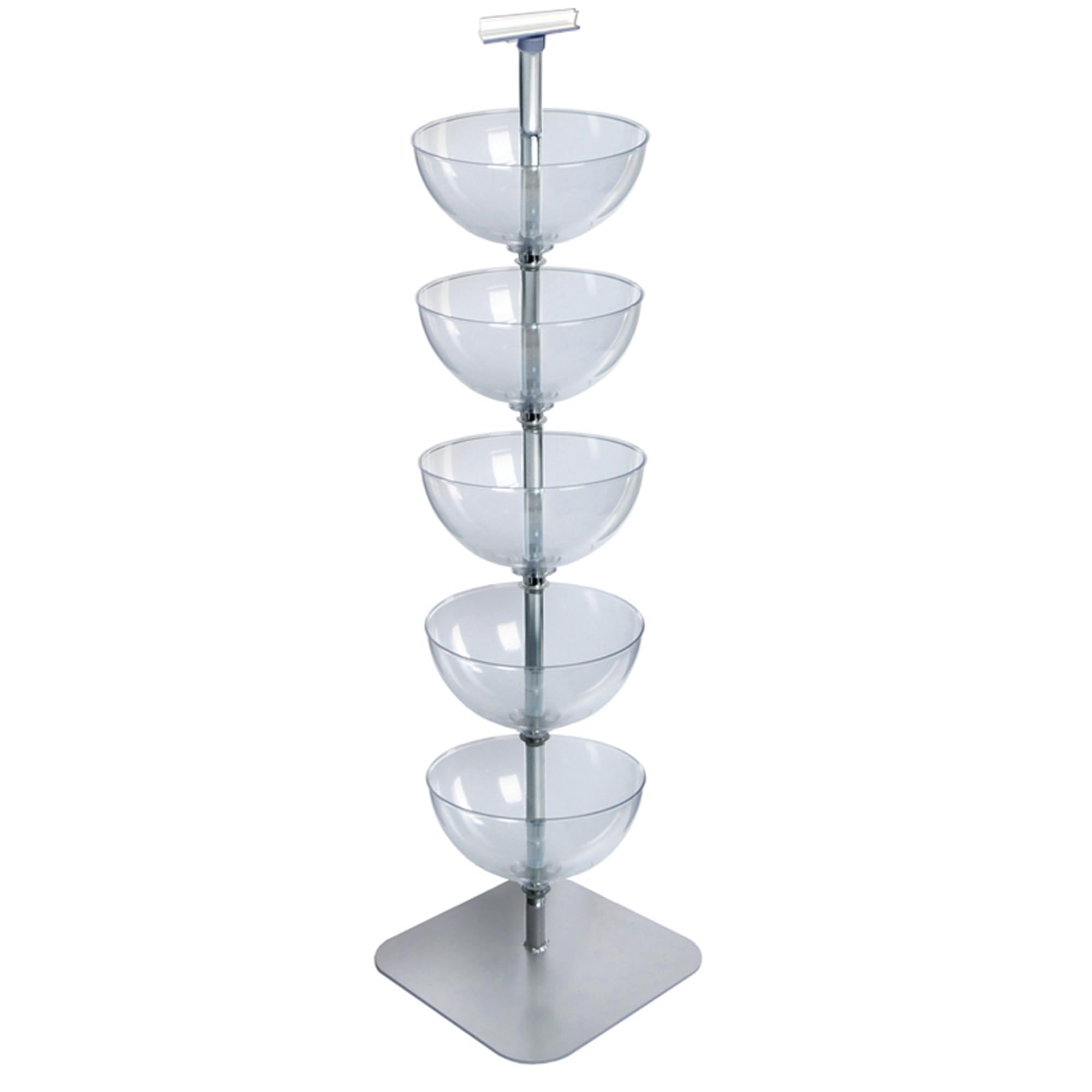 Azar Displays 5-Tier Stackable Bowl Organizer with Rack & Flat Base - Floor Standing Mobile Product Display Stand for Retail Stores - Perfect for Produce, Fruits, Vegetables & Merchandise Display - Commercial Use in Supermarkets, Farmers Markets & Boutique Shops (Model 751405)