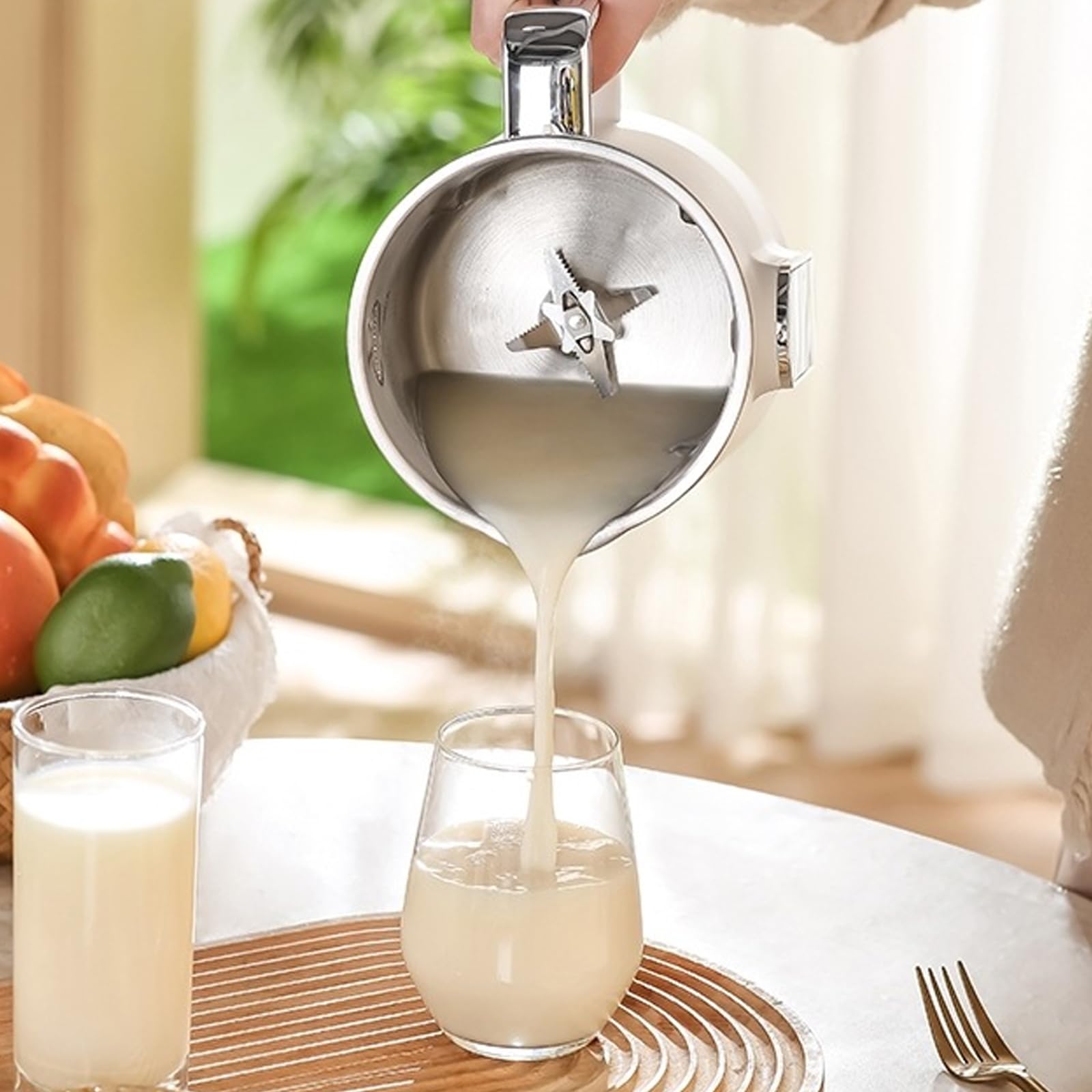 8-in-1 Automatic Nut Milk Maker Machine - Almond, Soybean, Cashew Milk Maker with 12h Delay Timer | Perfect for Vegan, Keto & Healthy Lifestyles | Kitchen Appliance for Homemade Plant-Based Milk (White)