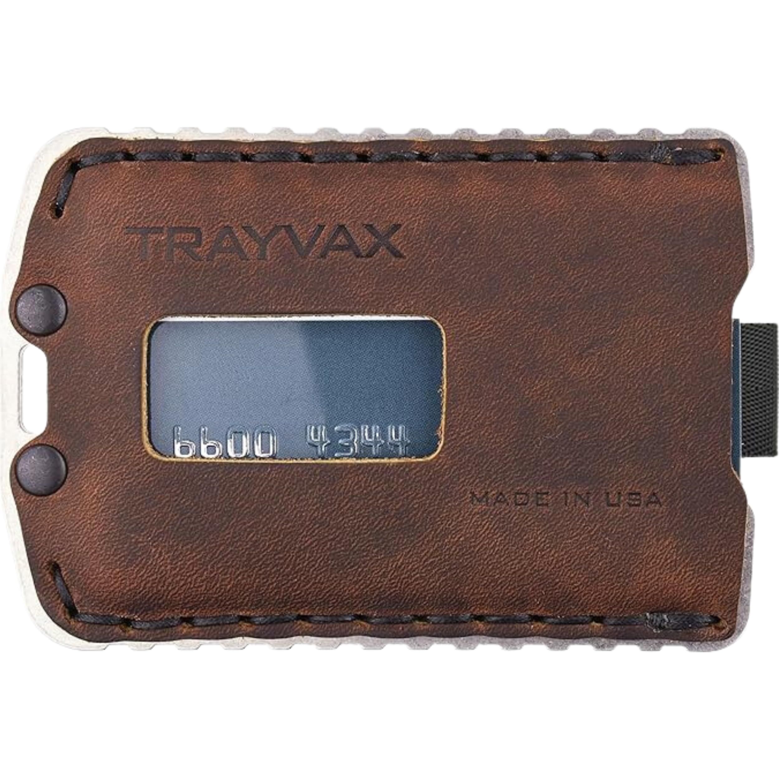 Trayvax Ascent RFID Front Pocket Wallet - Slim Leather & Metal Minimalist Wallet for Men & Women - Credit Card Holder & Money Clip - Raw Mississippi Mud - Perfect for Travel, Everyday Carry & Outdoor Adventures