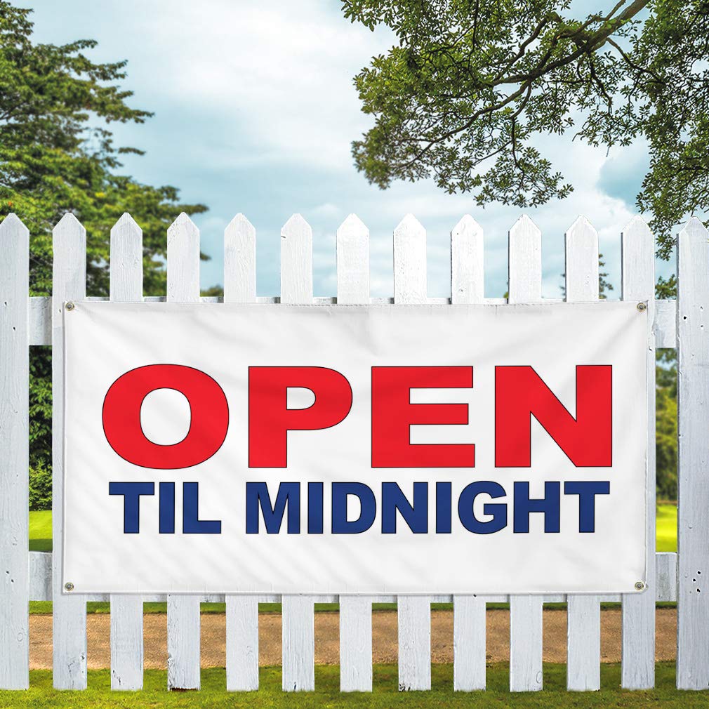 Vinyl Banner - 60x144 Inches, Weatherproof & Durable for Outdoor Use - Red & Blue Business Sign with 10 Grommets - Multiple Sizes Available - Perfect for Storefronts, Events, and Yard Advertising
