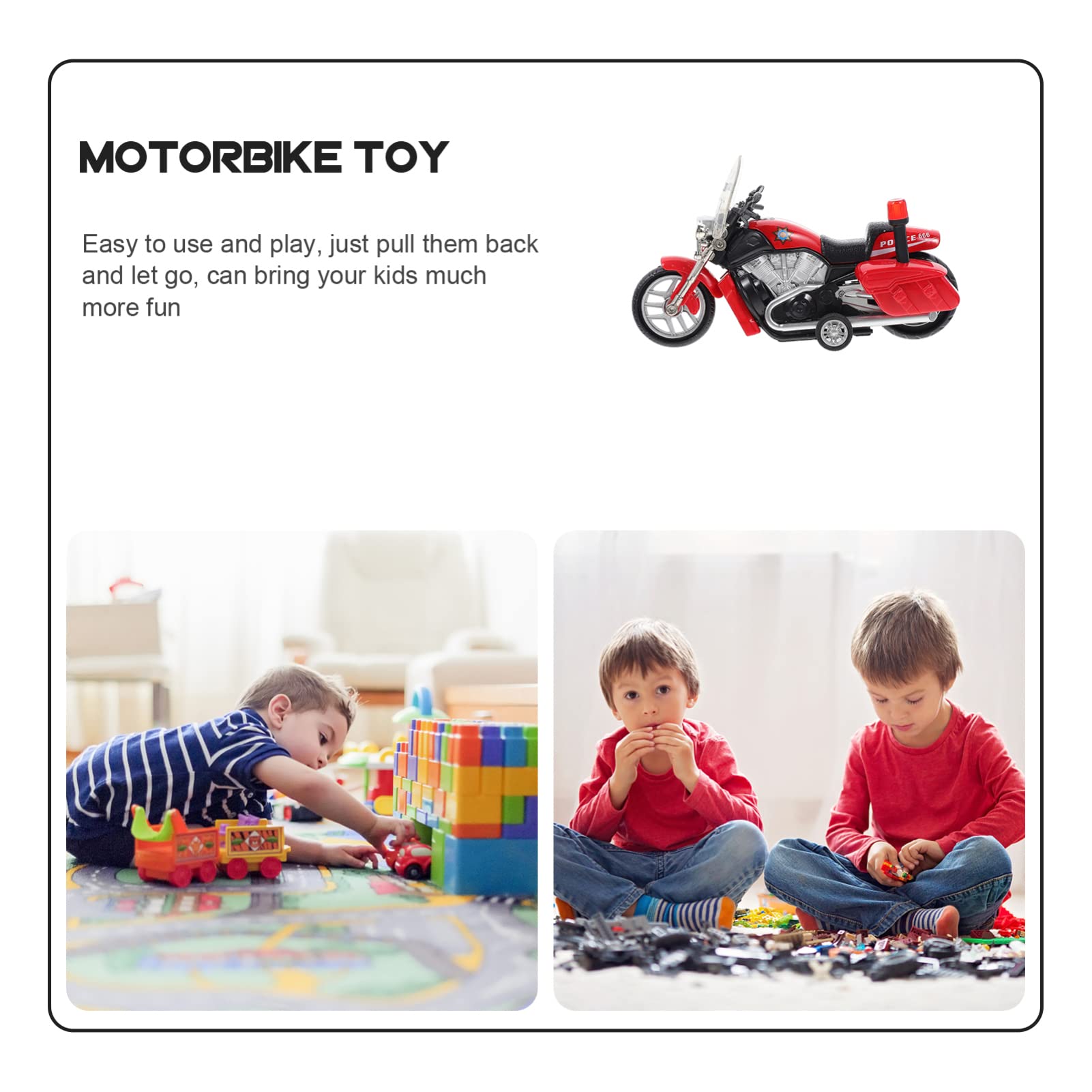 iBasenice Pull-Back Motorcycle Toy - Realistic Police Motorbike Model, Mini Simulation Bike Toy for Kids, Fun Pull-Back Car Toys for Boys & Girls | Perfect for Pretend Play, Birthday Gifts & Collectibles