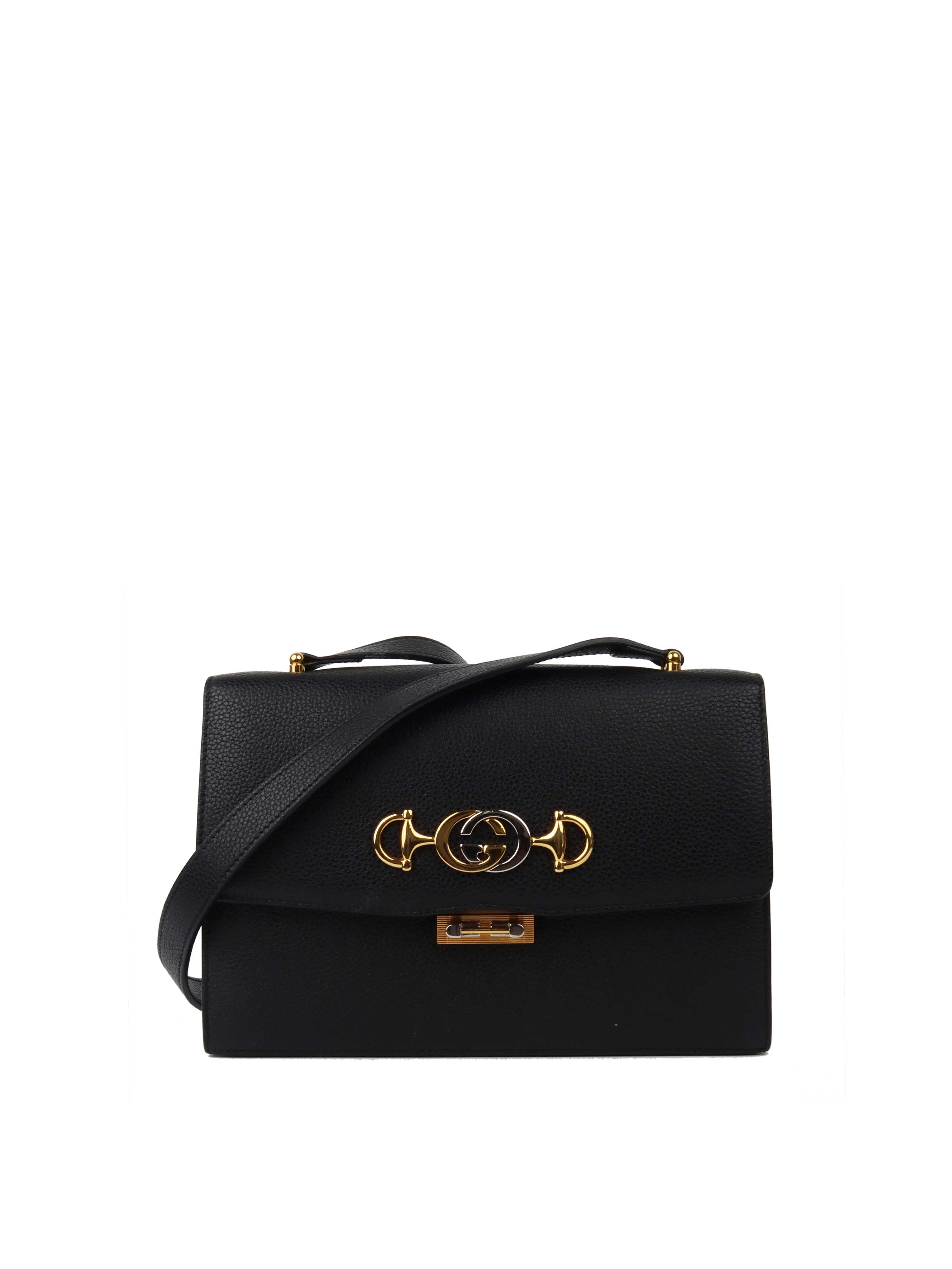 Gucci Zumi Black Leather Shoulder Bag for Women | Luxury Designer Handbag for Work, Travel & Evening Out