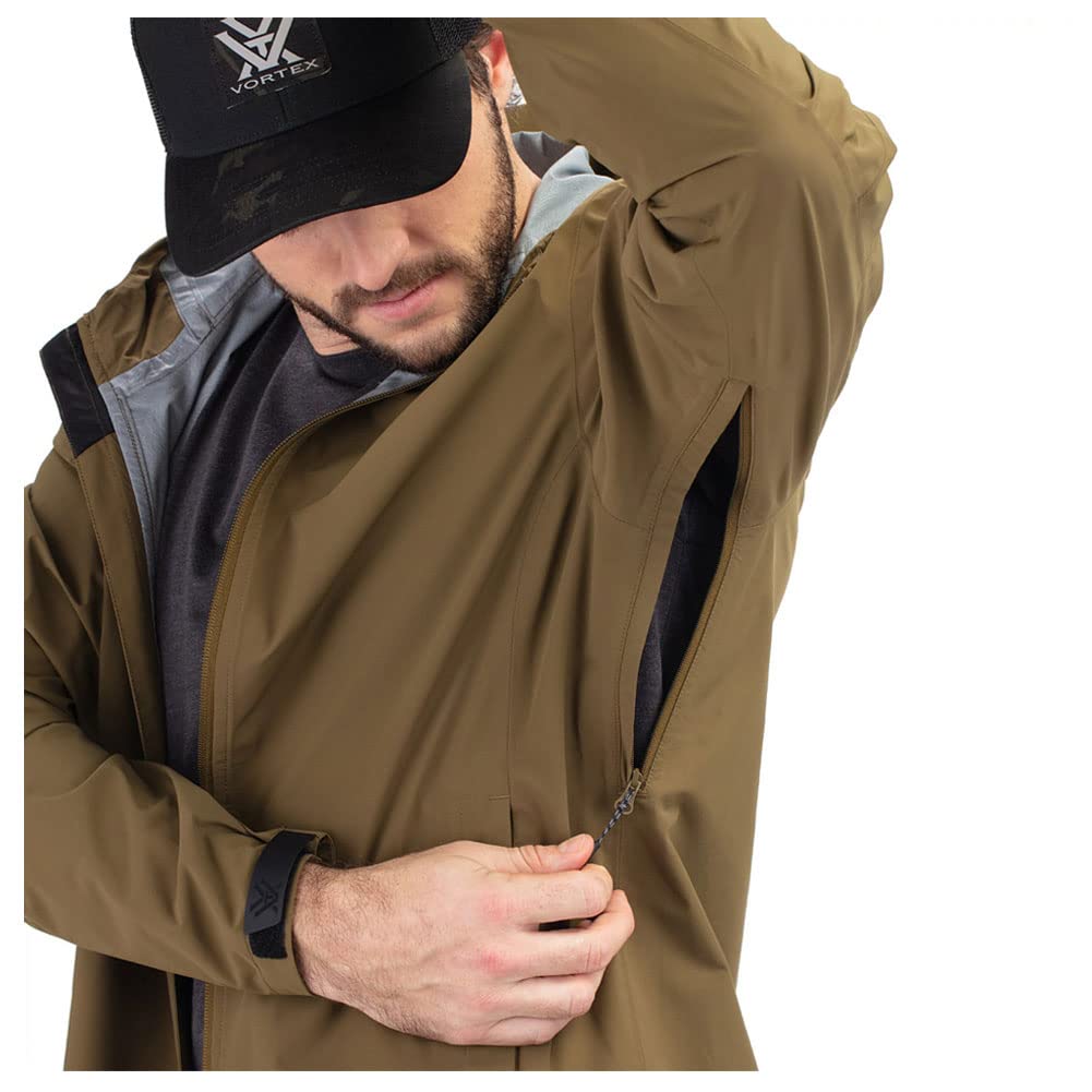 Vortex Optics Men's Waterproof Cloud Shaker Rain Jacket - Lightweight Windproof Outdoor Hiking & Travel Raincoat for All-Weather Protection