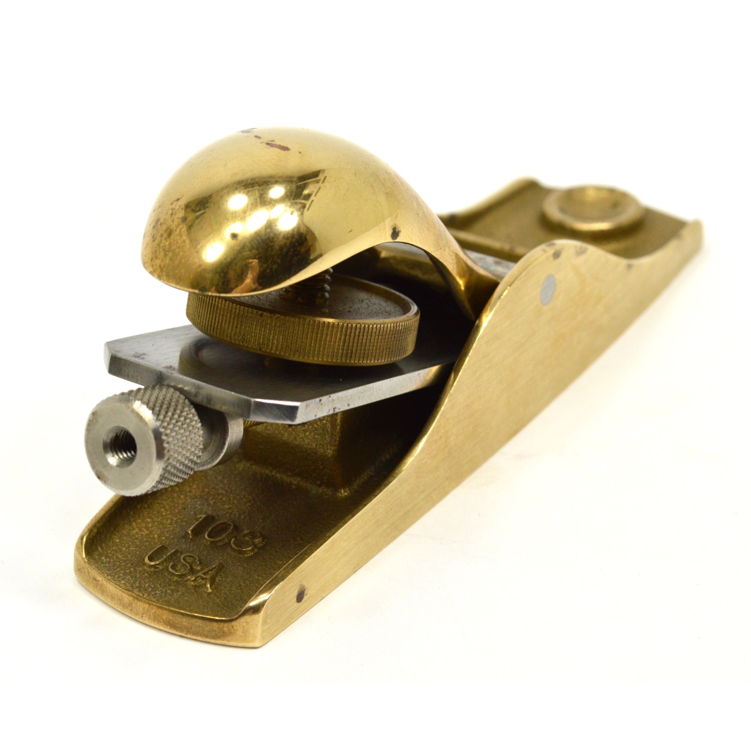 Premium Lie Nielsen No. 103 Low Angle Bronze/Brass Trimming Block Plane - Perfect for Woodworking, Cabinet Making & Fine Furniture Crafting