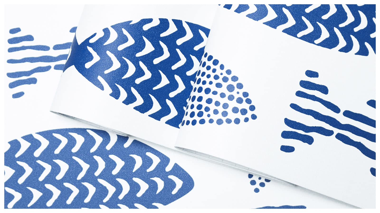 HAOKHOME Removable Peel and Stick Wallpaper - Underwater World Fish Trellis Design in Indigo Blue, Self-Adhesive Contact Paper for Home & Bathroom Decor (17.7in x 32.8ft) - Perfect for Accent Walls, Nursery, Rental Apartments & DIY Home Makeovers