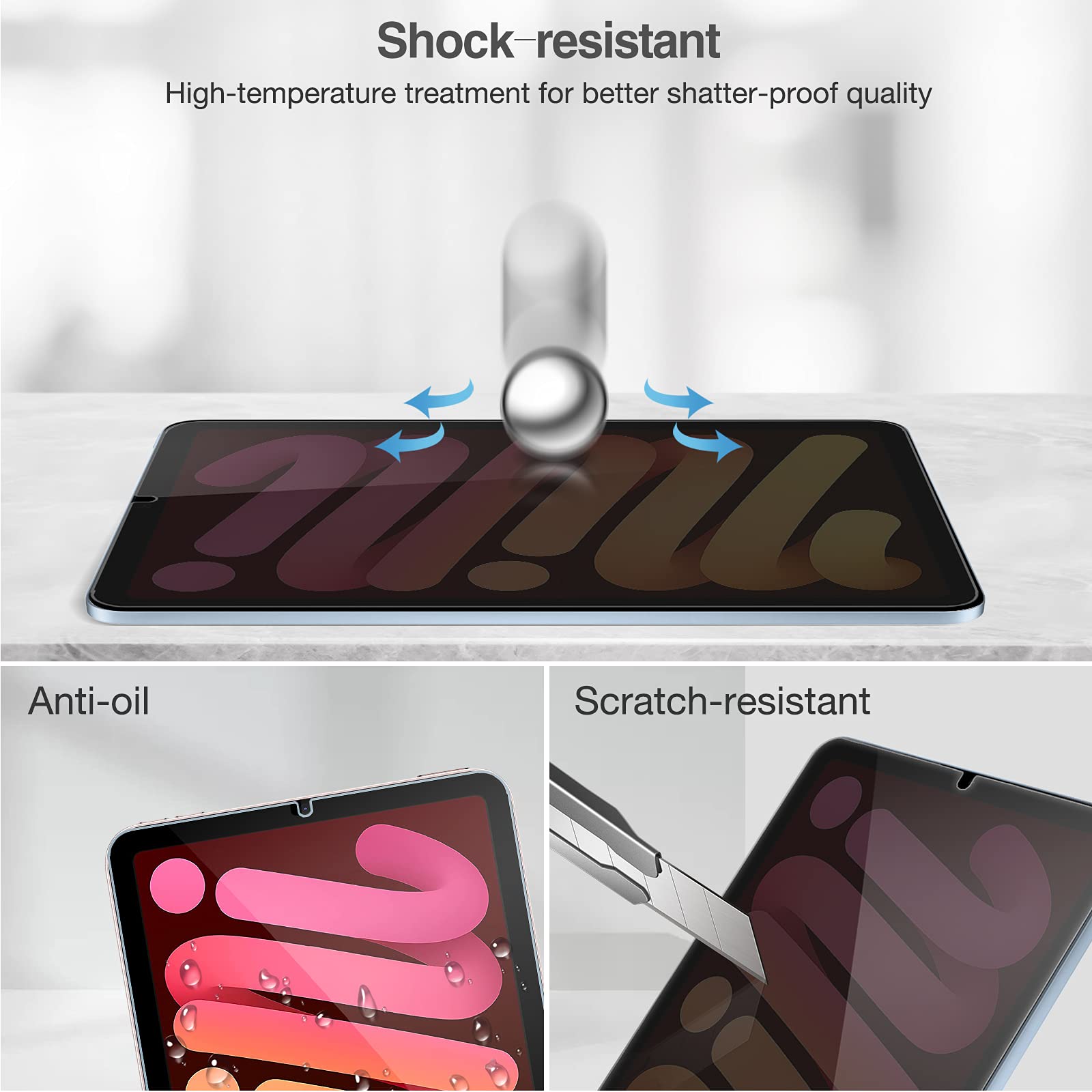 ProCase Privacy Screen Protector for iPad Mini 7th (A17 Pro) 2024 & Mini 6th Gen 8.3