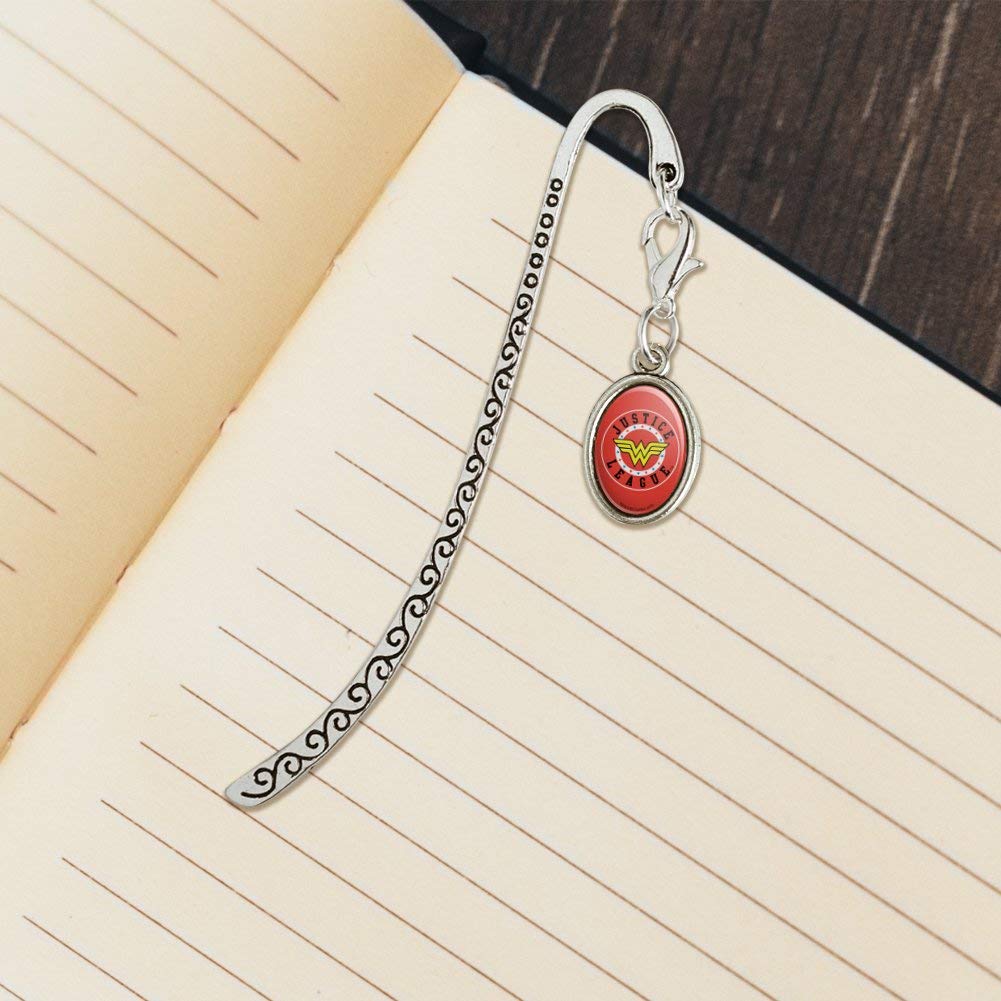 Justice League Wonder Woman Metal Bookmark - DC Comics Superhero Book Marker with Oval Charm for Gifts, Collectibles & Reading Accessories | Perfect for Book Lovers, Fans & Comic Enthusiasts