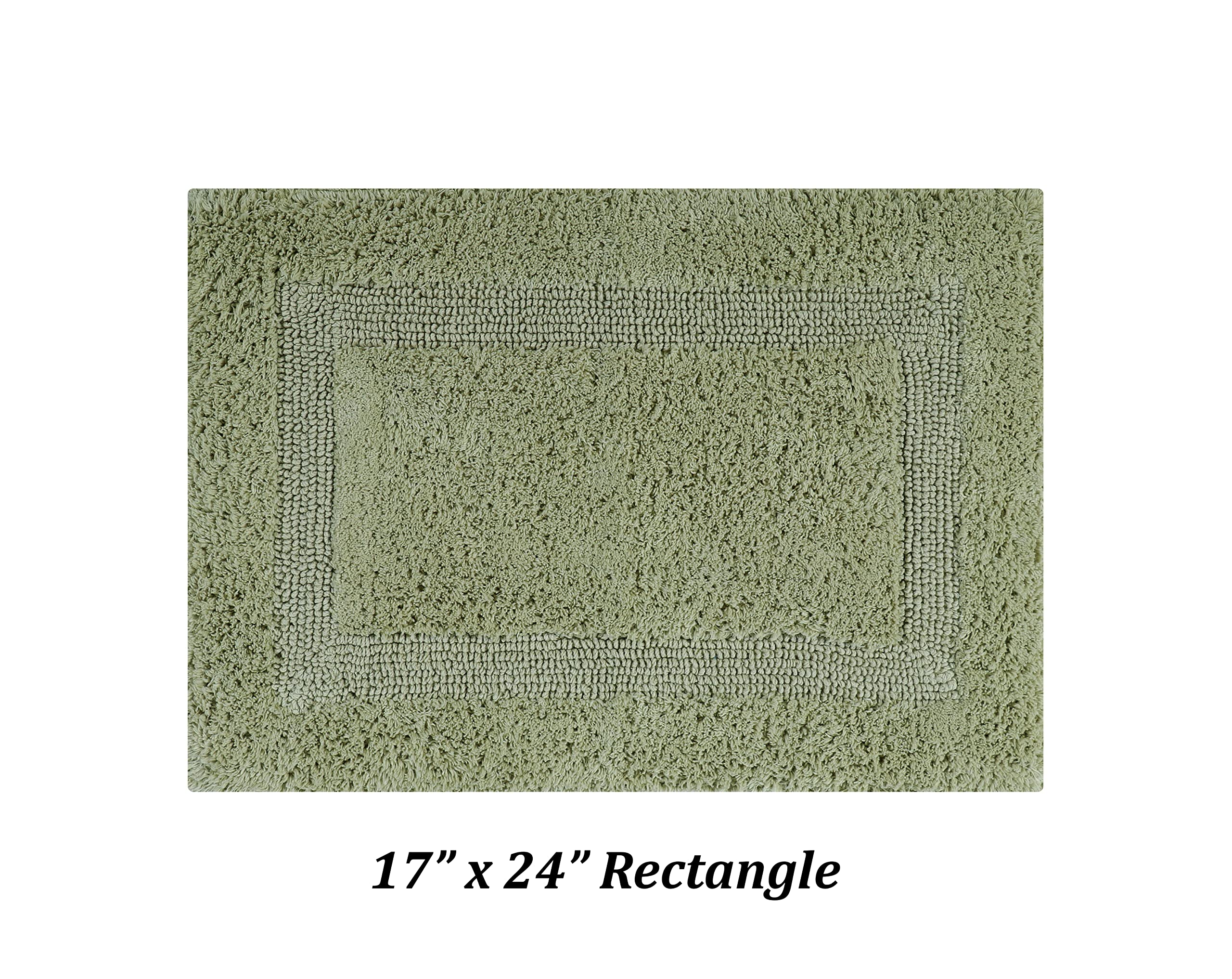 Better Trends 2-Piece Sage Green Bathroom Rug Set - Super Soft Reversible Cotton Bath Mat, Water Absorbent & Machine Washable for Bathroom Floor, Shower, Toilet Base - Lux Collection | Perfect for Modern Home Decor & Spa-Like Bathroom Experience