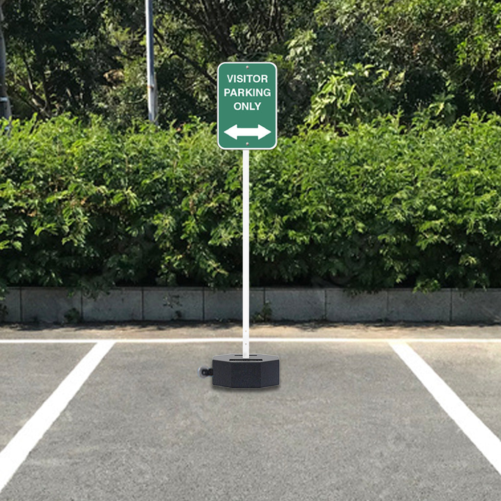 60 LB Heavy-Duty Outdoor Portable Parking Lot Sign with Wheels | 72