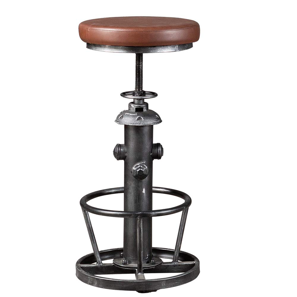 Industrial Swivel Bar Stools with PU Seat - Adjustable Height 25-31 Inch - Kitchen Island & Counter Dining Chairs for Home, Restaurant & Bar Use