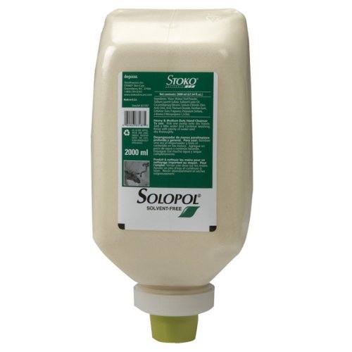 Stoko 32140 Solopol Industrial Hand Cleaner - 4 Liter Bottle (2 Pack/Case) for Heavy-Duty Grease & Oil Removal - Ideal for Mechanics, Auto Shops & Construction Sites