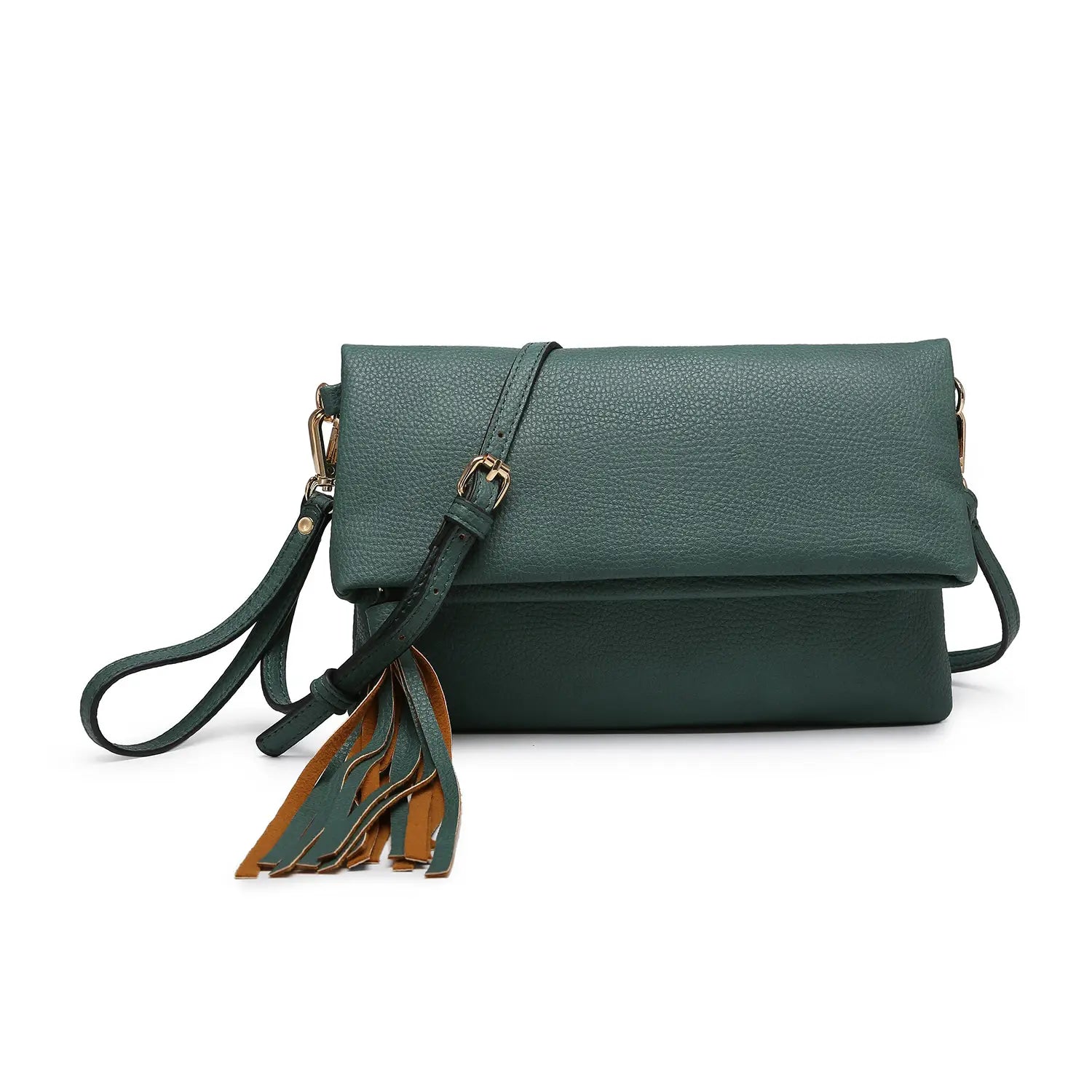 Austin Flapover Tassel Vegan Leather Crossover Clutch Purse - Elegant Women's Handbag for Evening Parties, Date Nights & Special Occasions