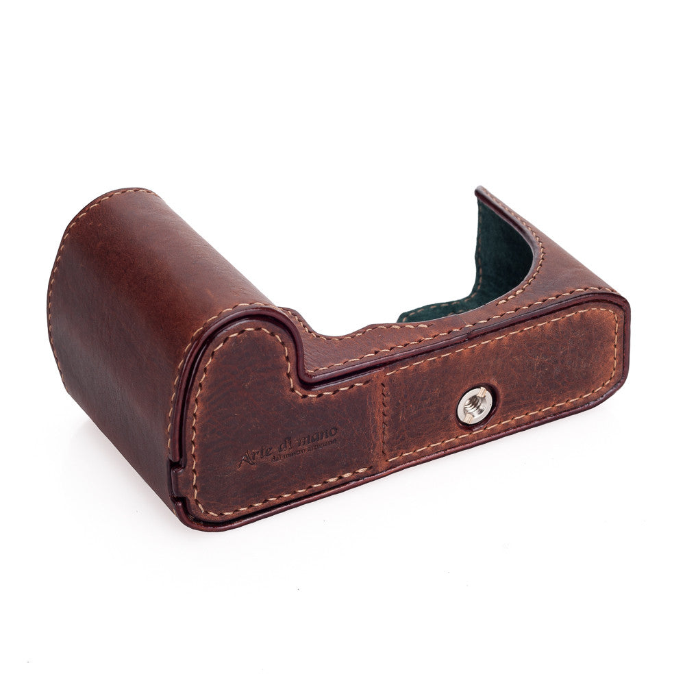 Arte di Mano Premium Leather Half Case for Leica SL (Typ 601) Camera - Brown Rally Volpe Design with Battery Access Door | Protective Cover for Travel & Street Photography