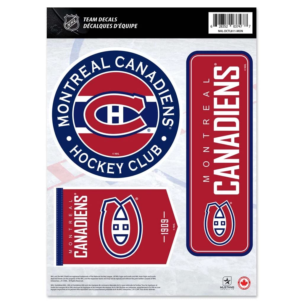 Montreal Canadiens Hockey Fan Decal Set - 8