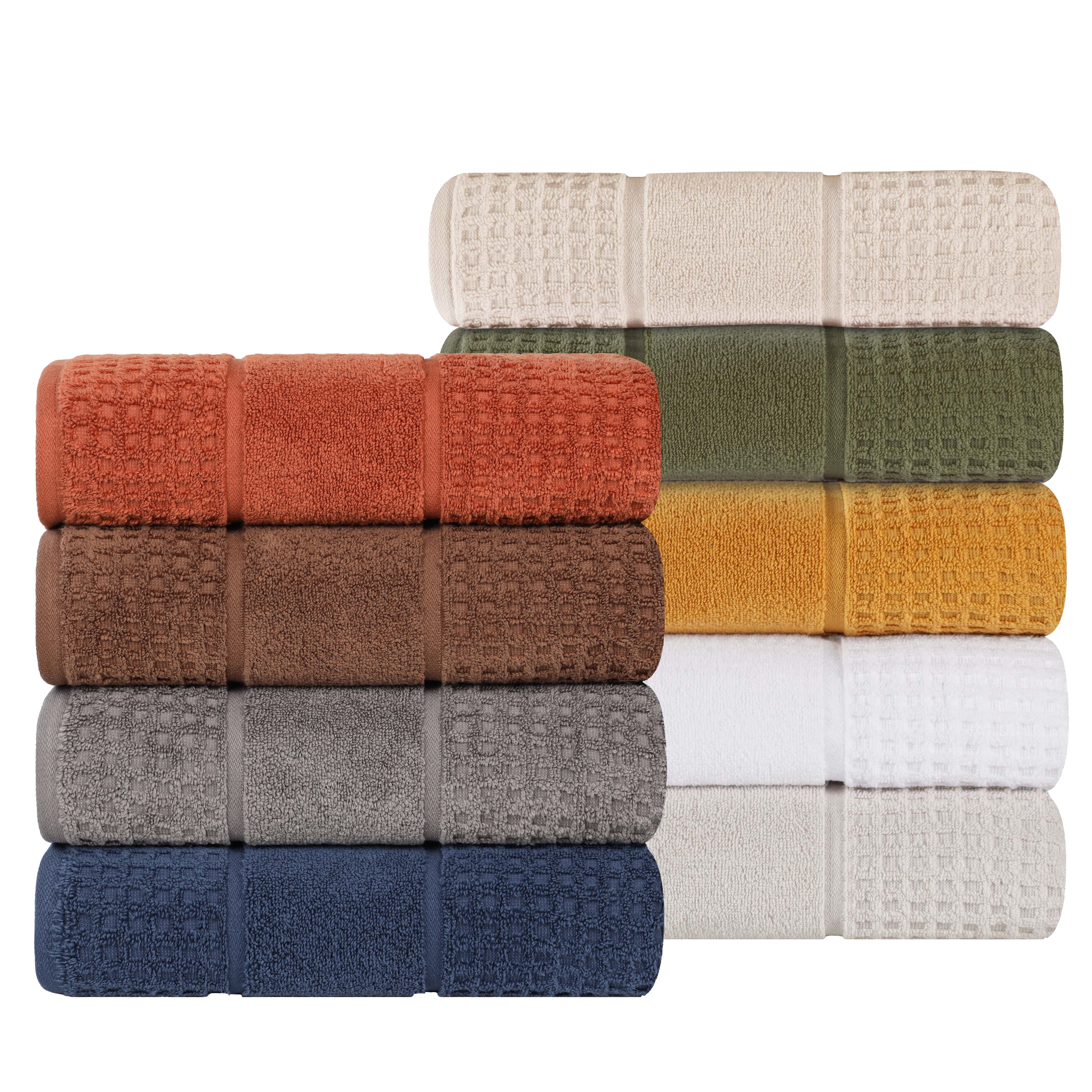 Premium Zero Twist Cotton Waffle Honeycomb Bath Towel Set of 2 - Ultra Soft & Highly Absorbent - Perfect for Spa, Bathroom & Luxury Home Use