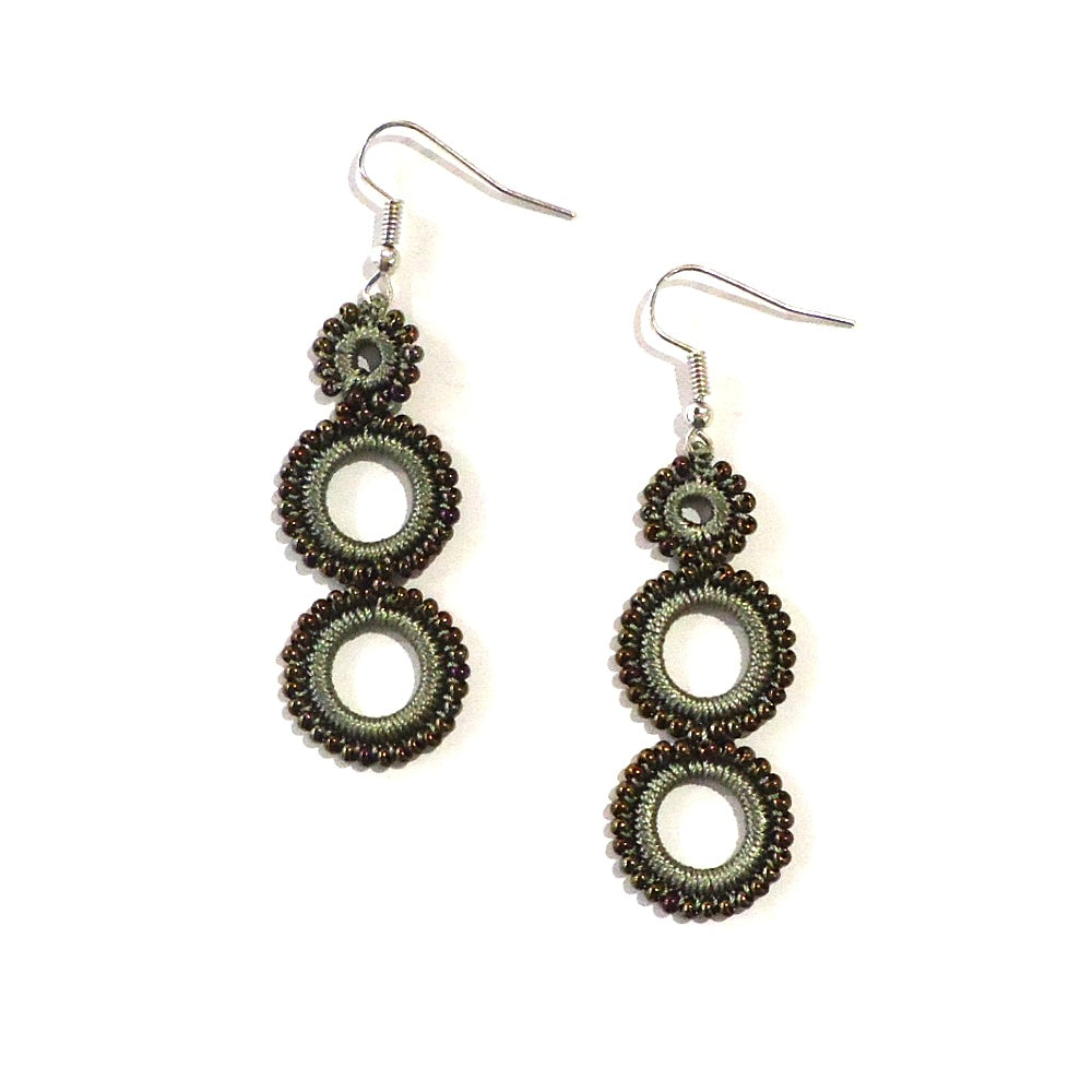 Elegant Taupe Circle Earrings for Women - Boho Chic Dangle Hoop Earrings for Casual & Party Wear