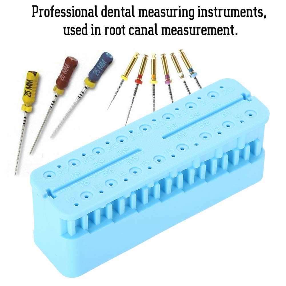 **Endo Block ProTaper File Ruler - Professional Dental Measuring Tools Holder Stand (Blue) - Precise Measurement for Endodontic Procedures & Dental Clinics**