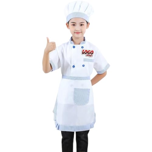 Personalized Kids Apron Set for Baking - Custom Name & Logo - Cooking & Play Kitchen Fun