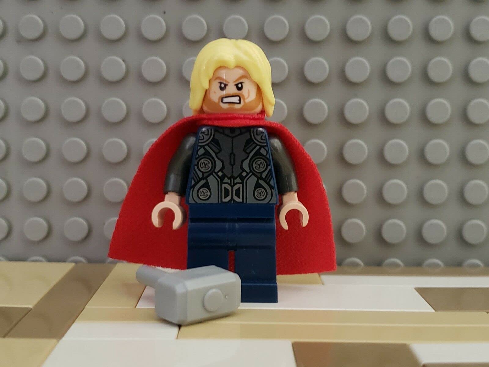 Marvel Lego Thor Minifigure - Authentic Collectible from Lego Sets 76030 & 76038 Hydra Showdown - Perfect for Display, Gifts & Superhero Fans