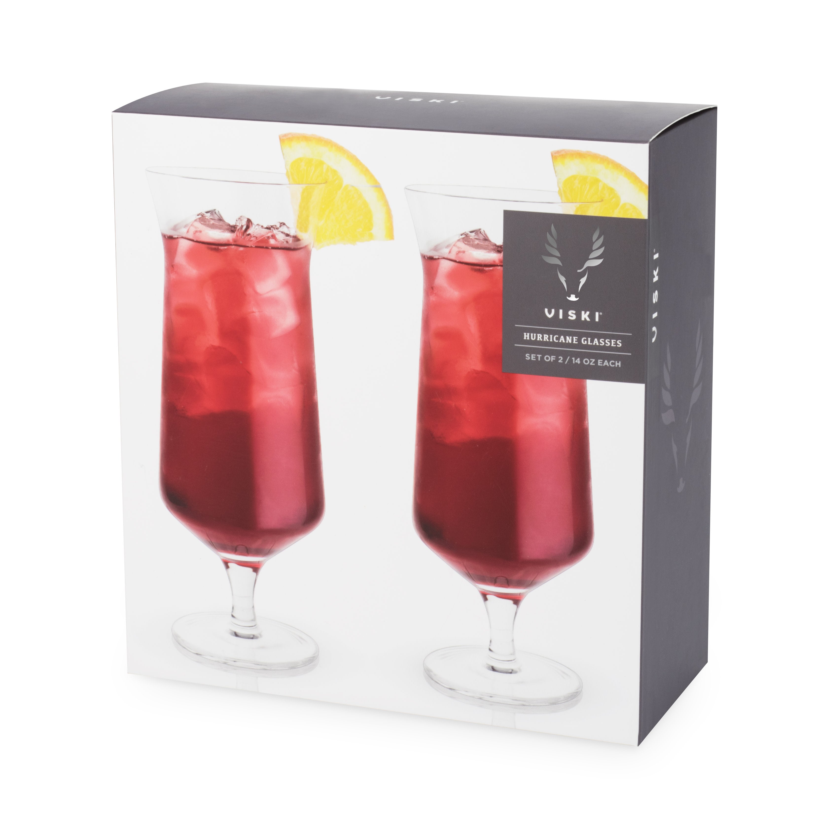 Raye Angled Crystal Hurricane Glasses Set of 2 - Elegant Stemware for Wine, Cocktails & Home Decor - Perfect for Dinner Parties, Weddings & Holiday Entertaining