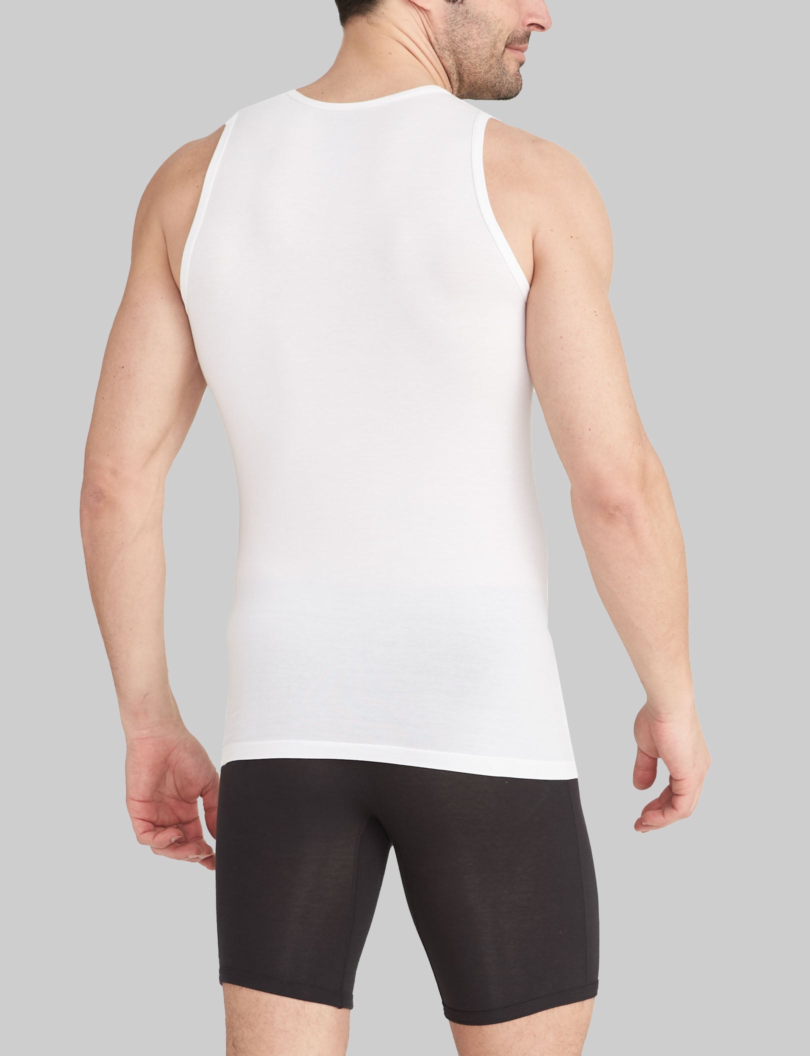 Cool Cotton Tank Stay Tucked Undershirt for Men - Breathable Summer Layering Shirt for Work & Casual Wear