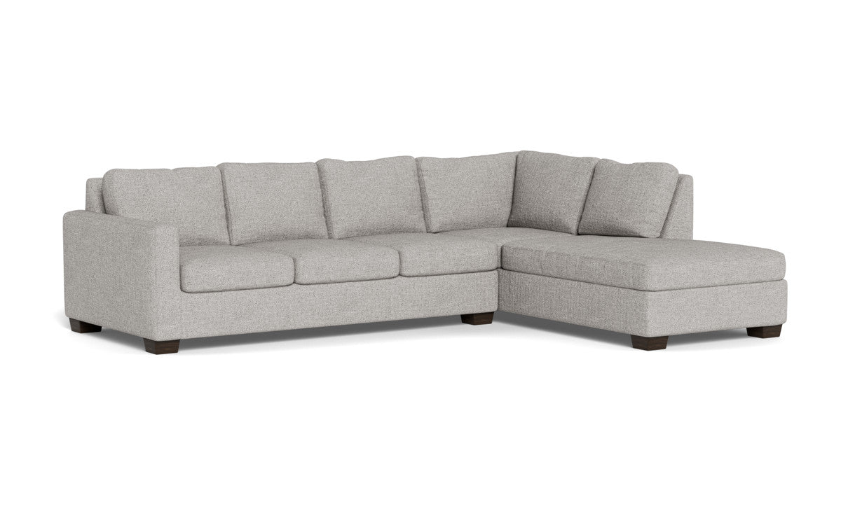 Track 121 Right Chaise Sleeper Sectional Sofa - Modern L-Shaped Convertible Couch with Pull-Out Bed for Living Room, Guest Room & Small Spaces