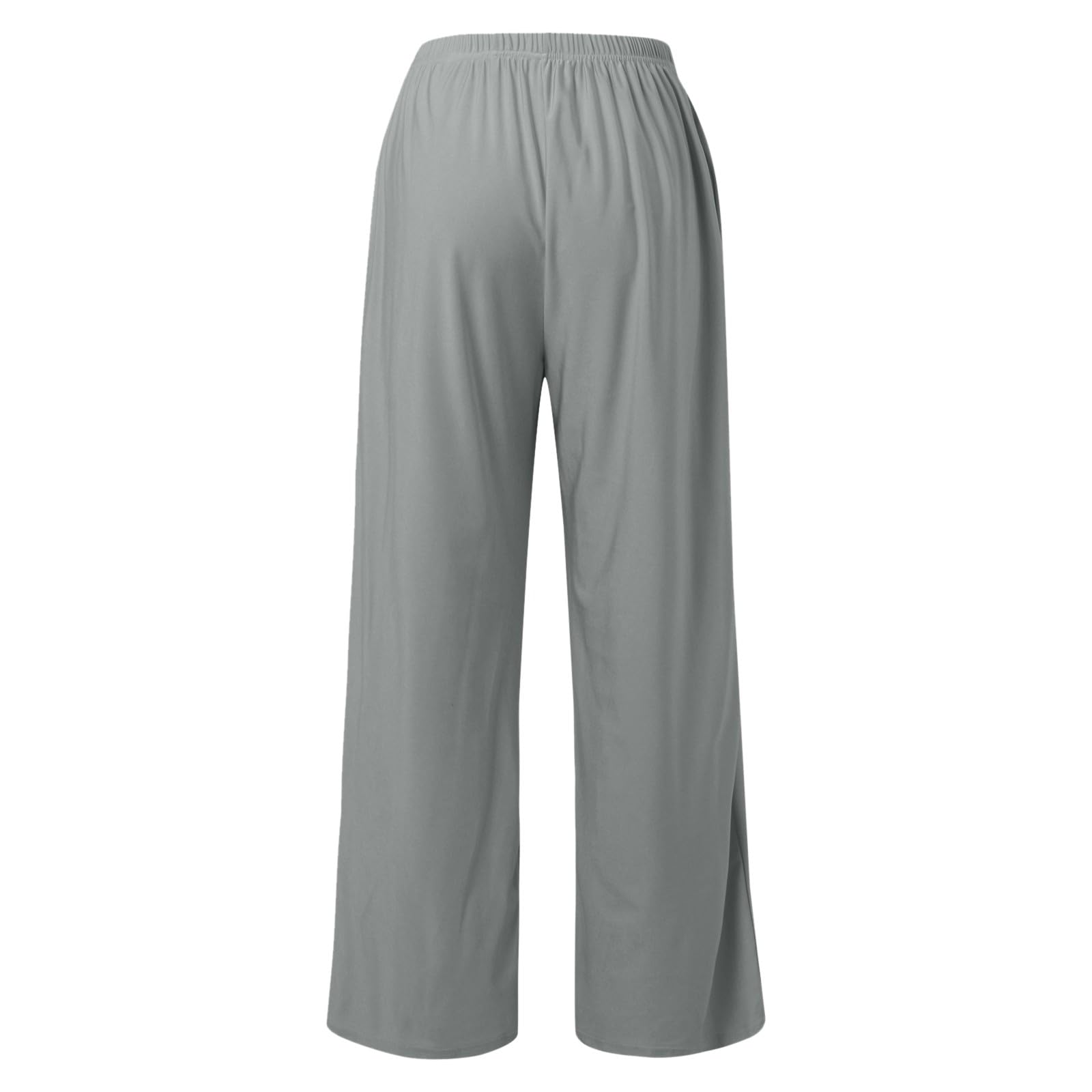 Women's Summer 2-Piece Outfit Set - Solid Color Crew Neck Long Sleeve Top & Flowy Wide Leg Lounge Pants | Comfortable Tracksuit for Casual Wear, Yoga, Home Relaxation & Vacation Outfits