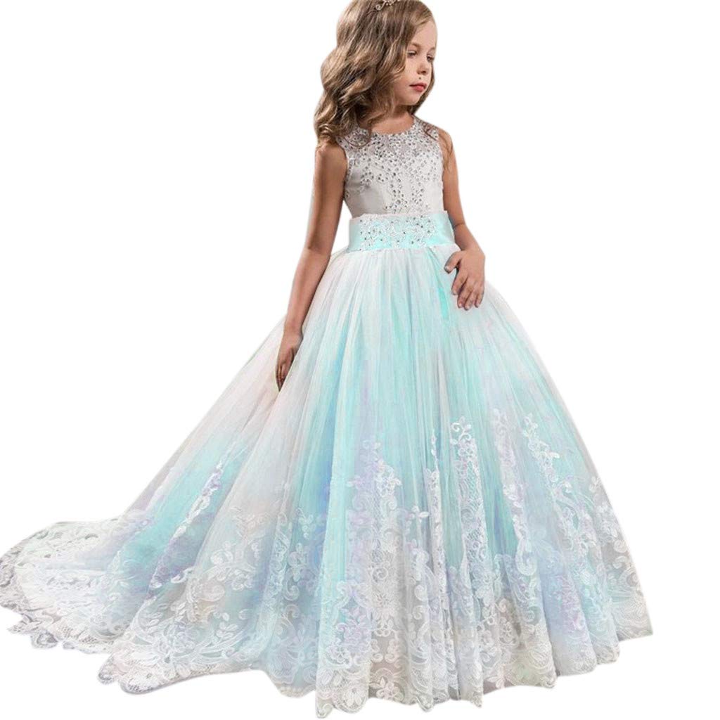 **Elegant Princess Dresses for Girls - Lace Tulle Party Gown for Wedding, Bridesmaid, Pageant & Special Occasions**    **Perfect for:** Birthday Parties, Weddings, Pageants, Flower Girl Dresses, Tea Parties & Dress-Up Play