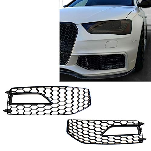 Audi A4 B8.5 S-Line Front Bumper Mesh Grille with Fog Lamp Cover - Compatible with 2013-2015 S4 RX4 Models | Perfect Upgrade for S-Line Bumpers | Enhances Style & Protection for Daily Driving & Car Shows